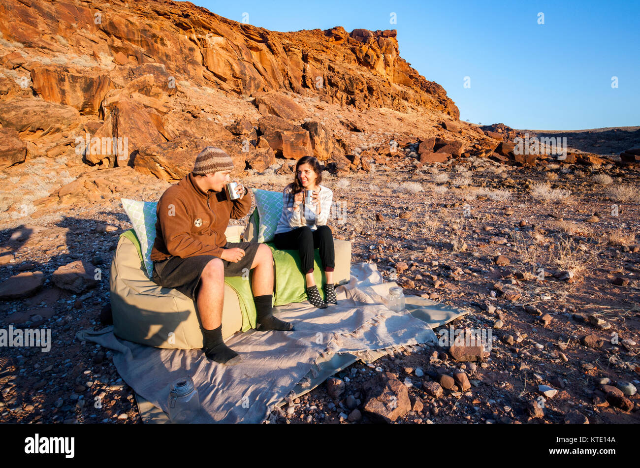 Sleep Out Experience at Huab Under Canvas, Damaraland, Namibia, Africa Stock Photo