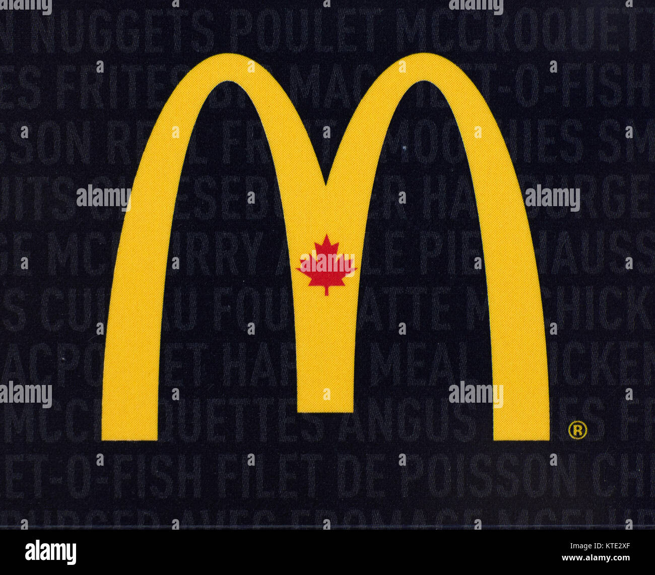 MONTREAL, CANADA - JULY 30, 2017 : Mcdonalds Canada logo printed on a paper Stock Photo