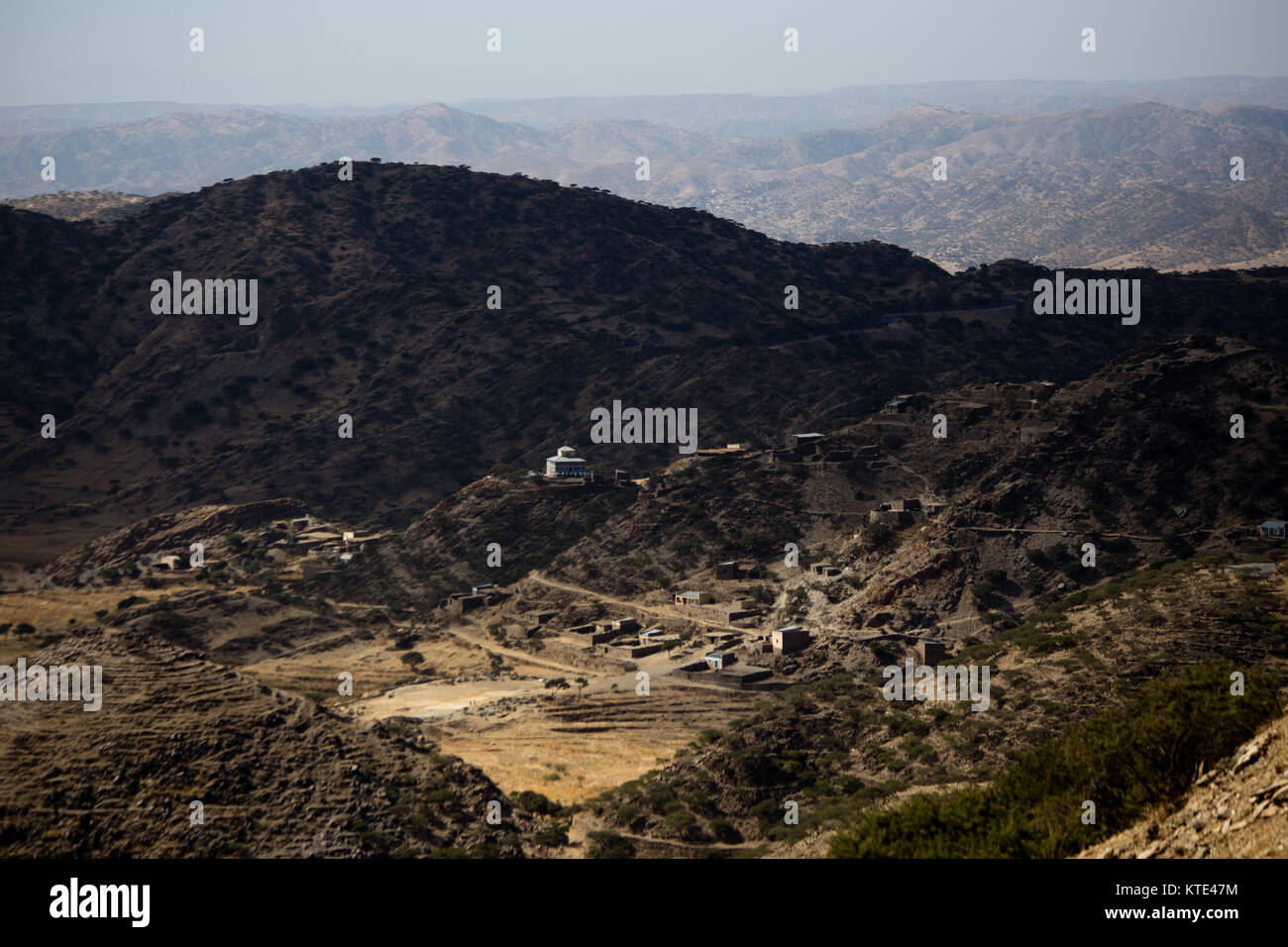 Eritrean landscape on the southern highway en route to Qohaito. Stock Photo