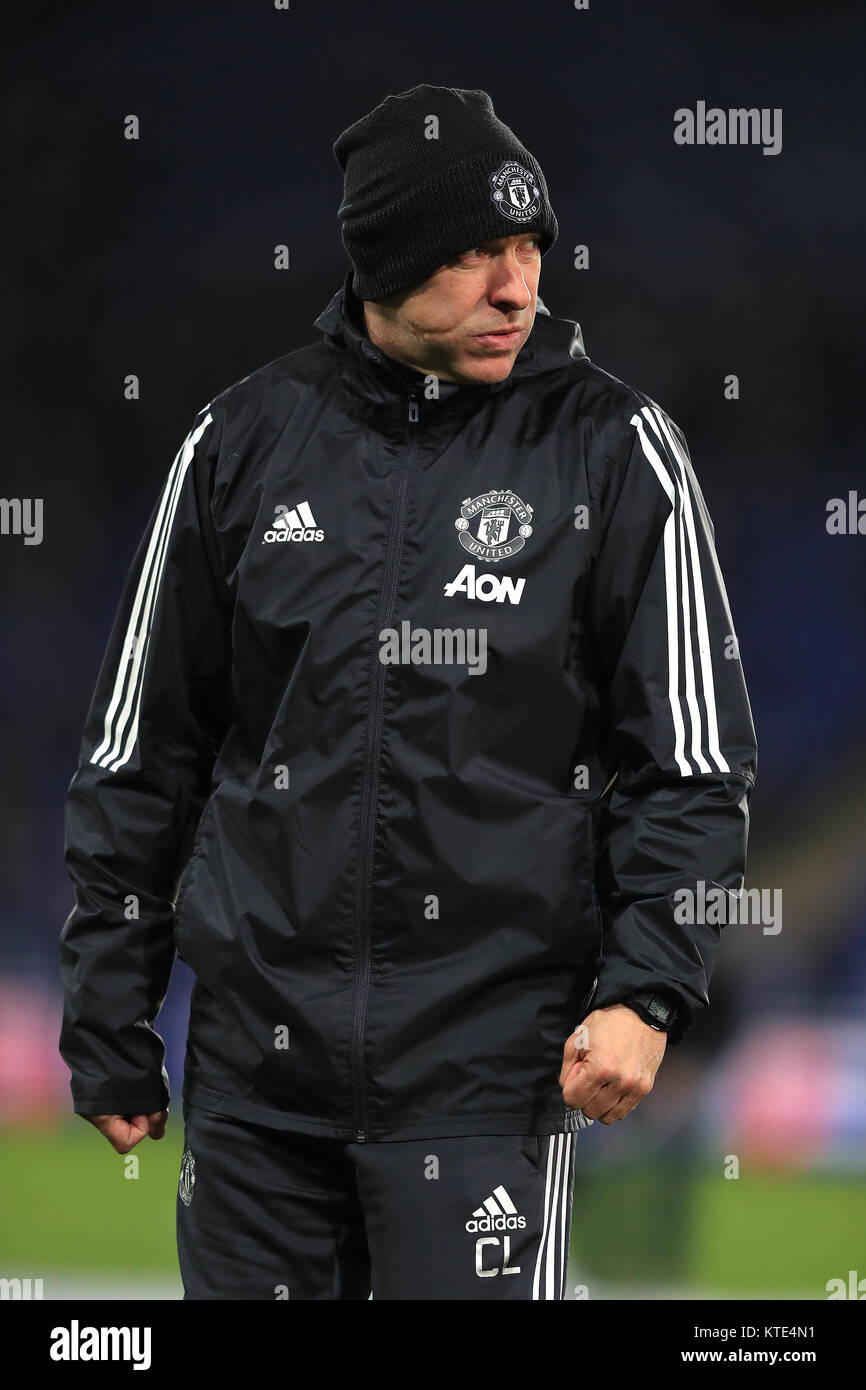 Manchester United Coach Carlos Lalin during the Premier League match at the  King Power Stadium, Leicester Stock Photo - Alamy