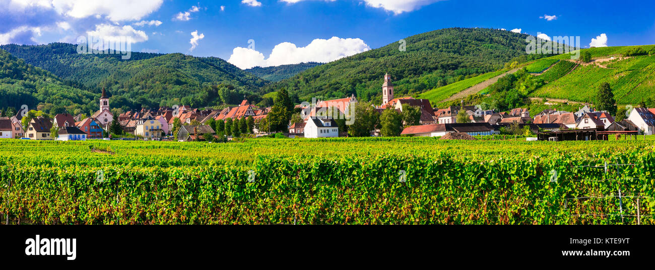 Impressive Ribeauville village,Alsace,France. Stock Photo