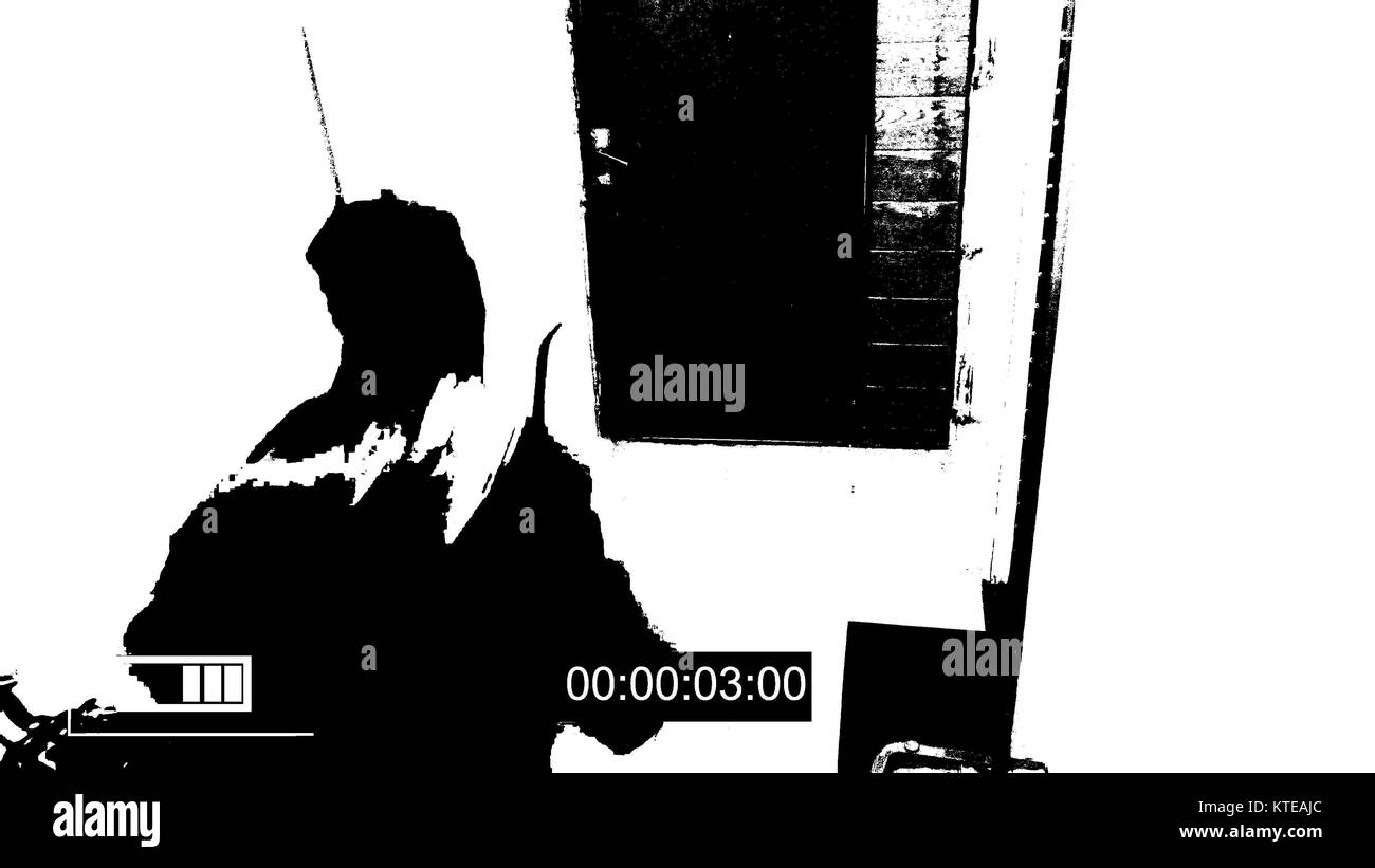 Robber Ripping Camera Realistic surveillance camera caught the robber in a mask running off with a bag ...