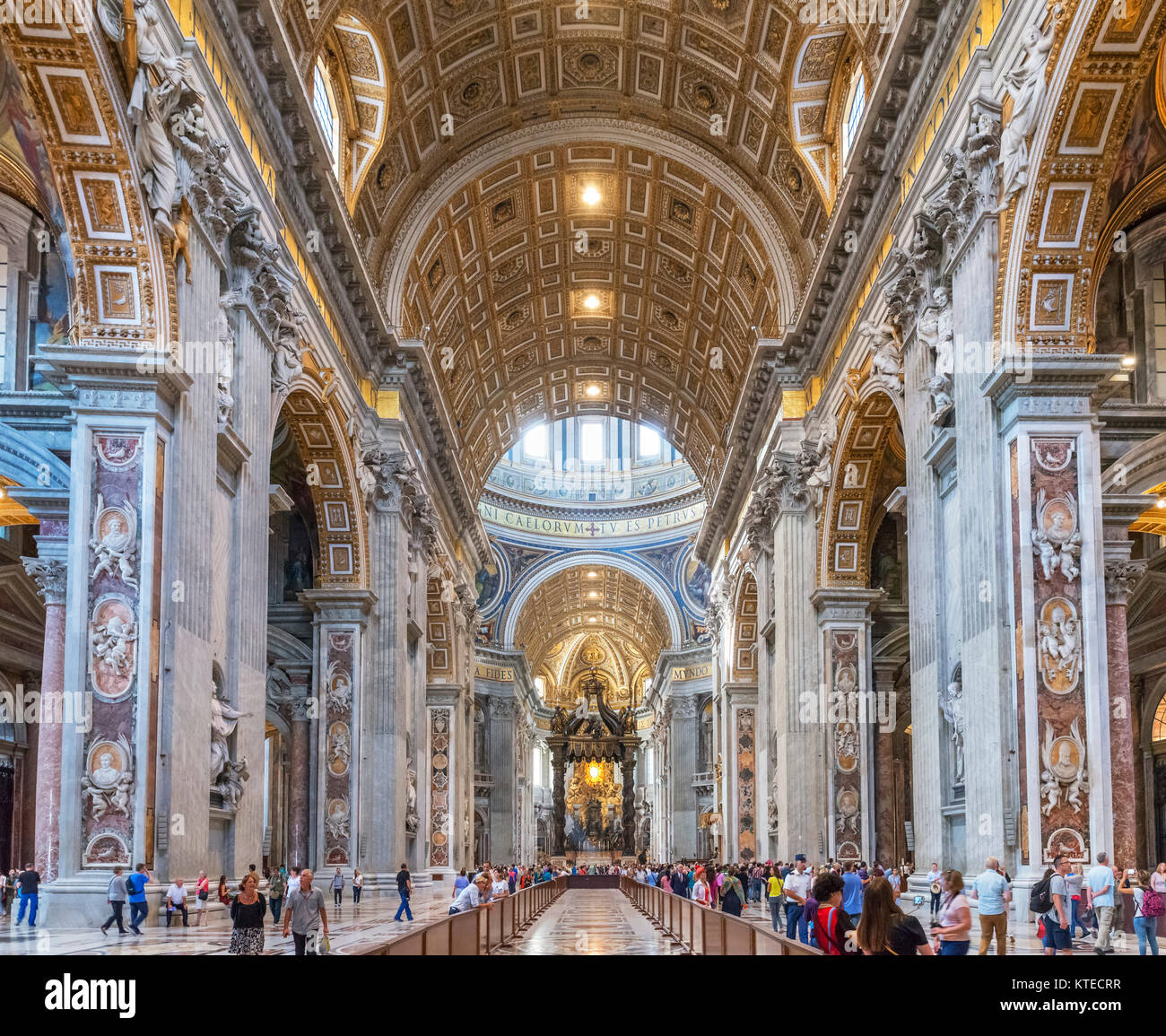 Nave of St Peter's Basilica, Vatican City, Rome, Italy Stock Photo
