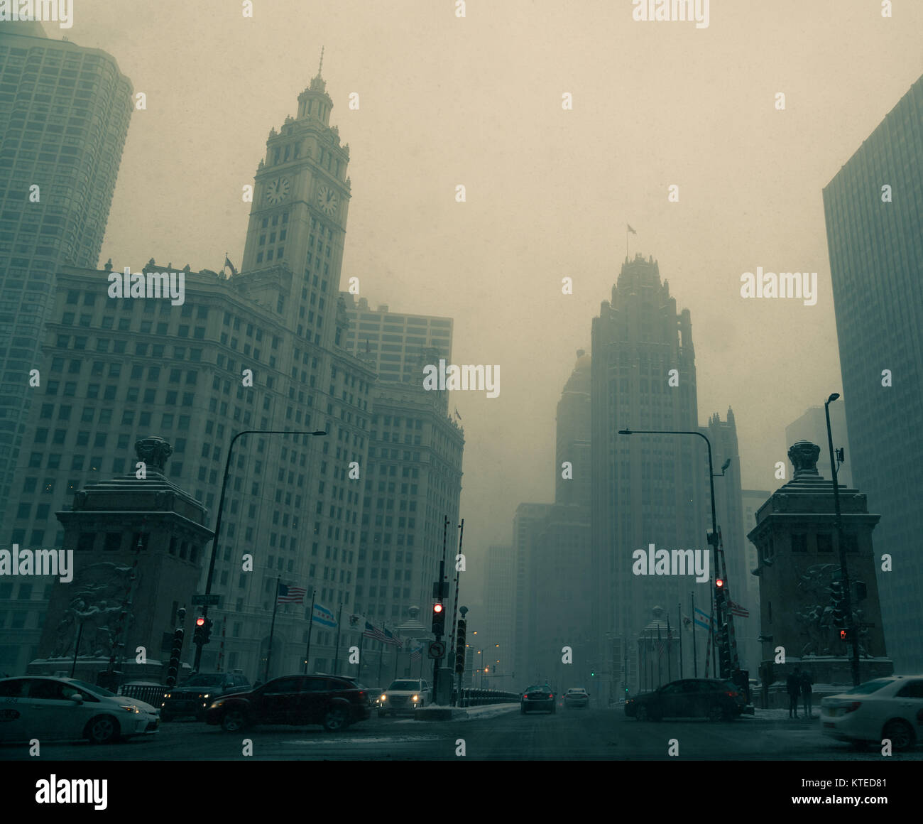 White Christmas in Chicago Stock Photo Alamy