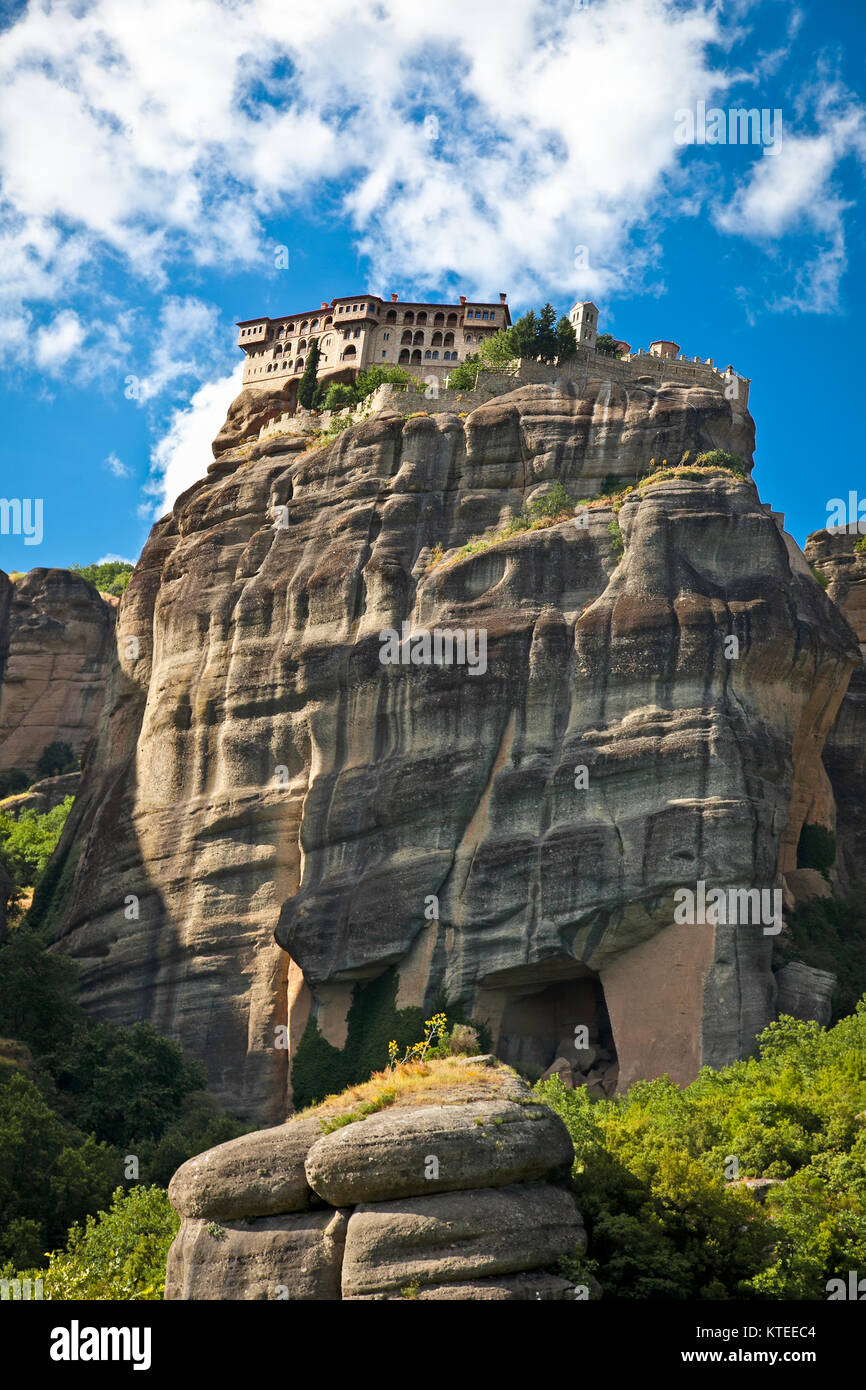 Rocky Monastery at Meteora in Trikala region, Greece. Stock Photo