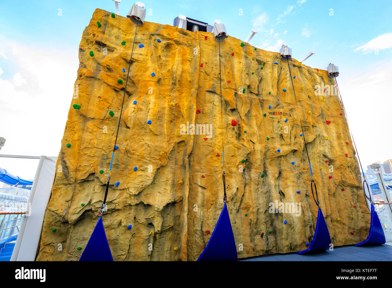 Rock Climbing Wall Cruise Ship High Resolution Stock Photography