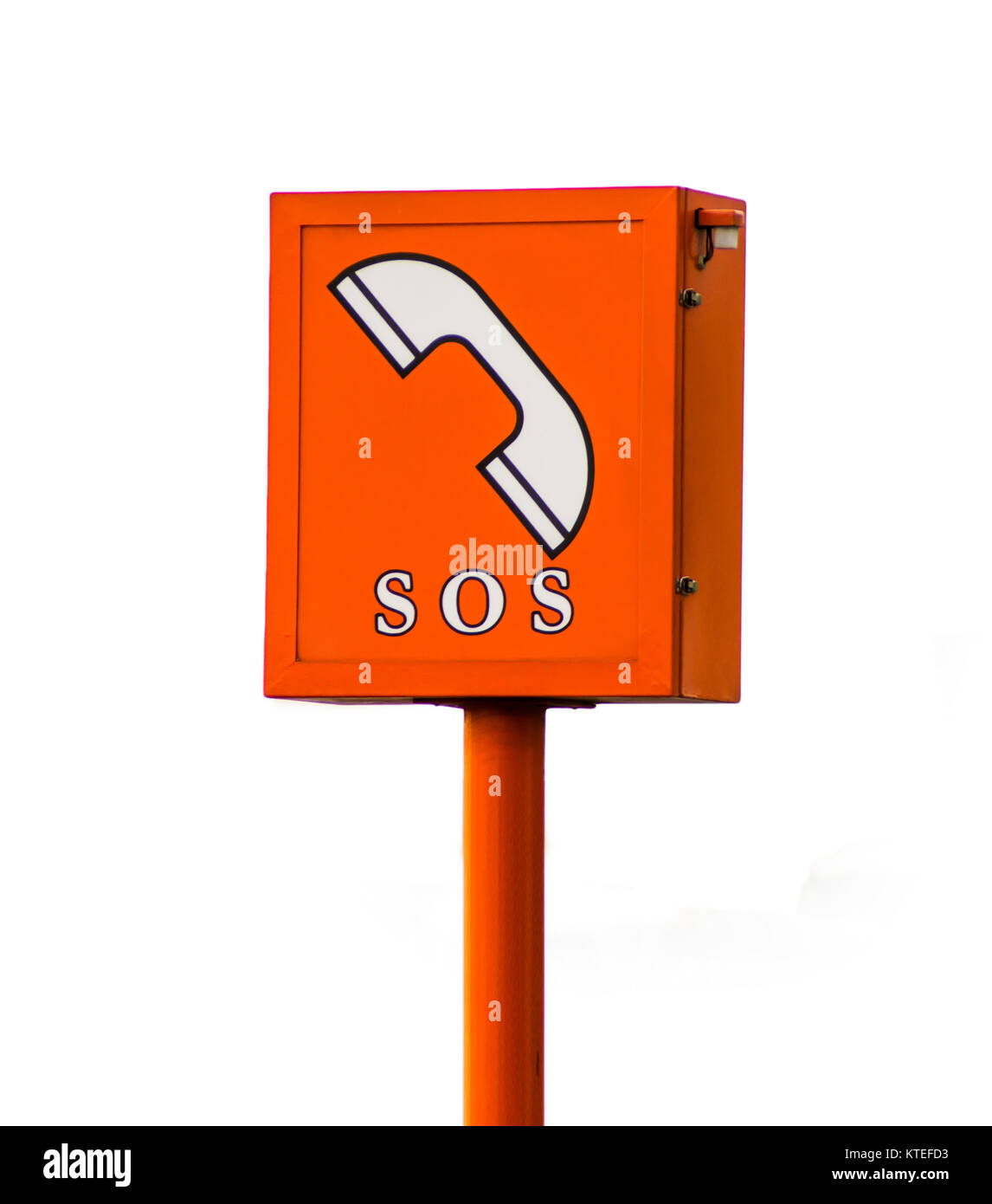 Emergency call box sits Stock Photo Alamy