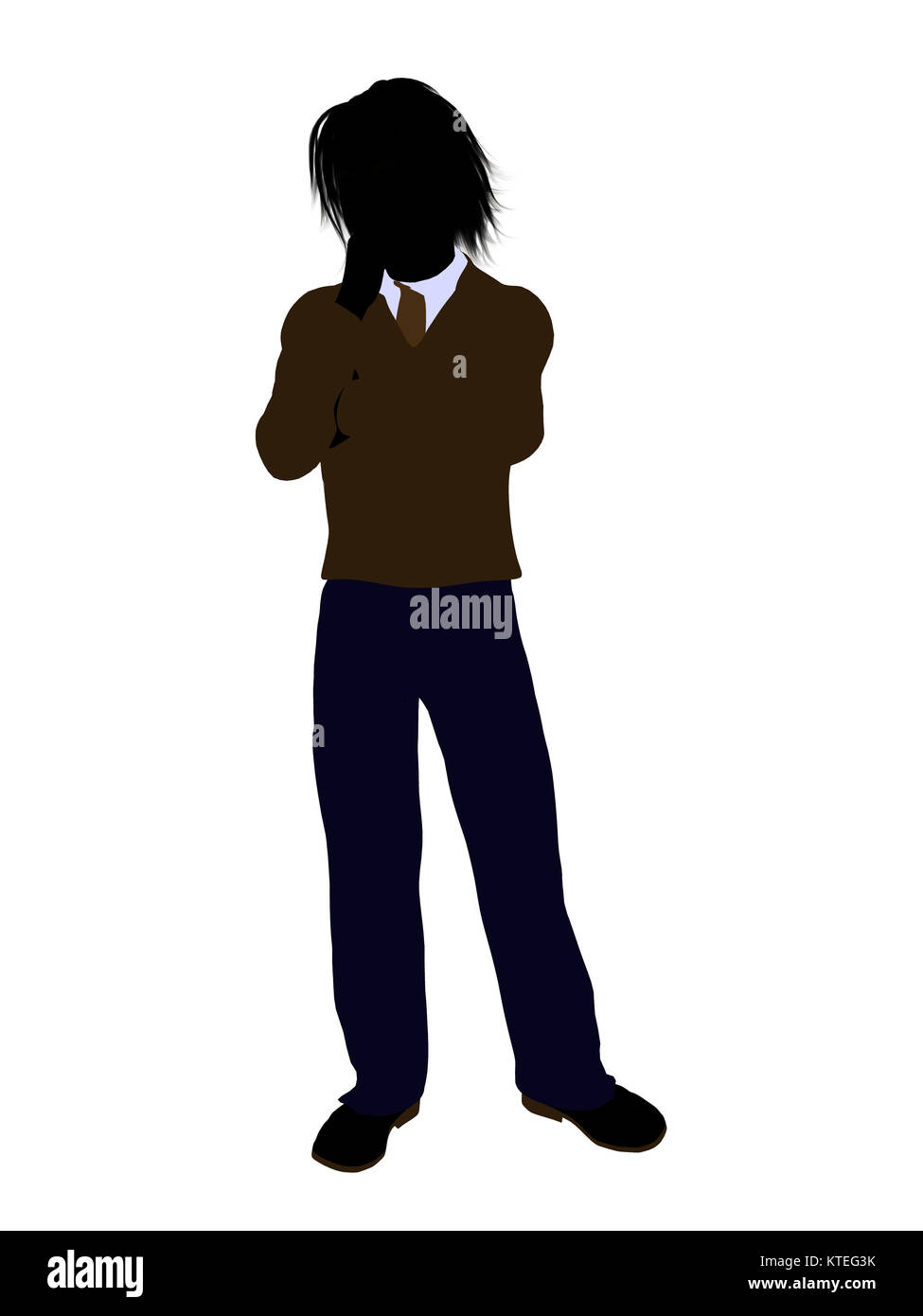 Teenager silhouette on a white background Stock Photo - Alamy