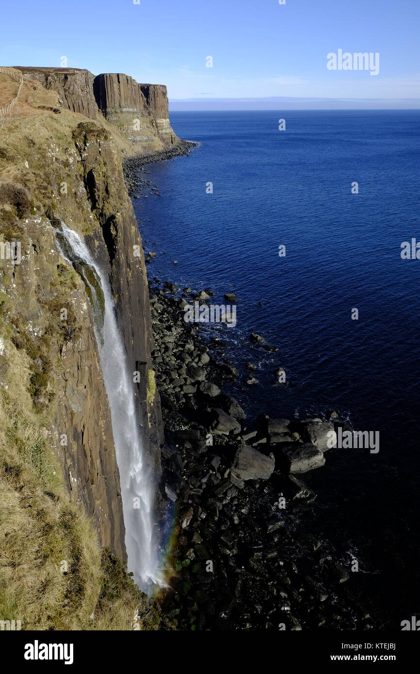 Kilt rock waterfall at the Isle of Skye in Scotland Stock Photo - Alamy