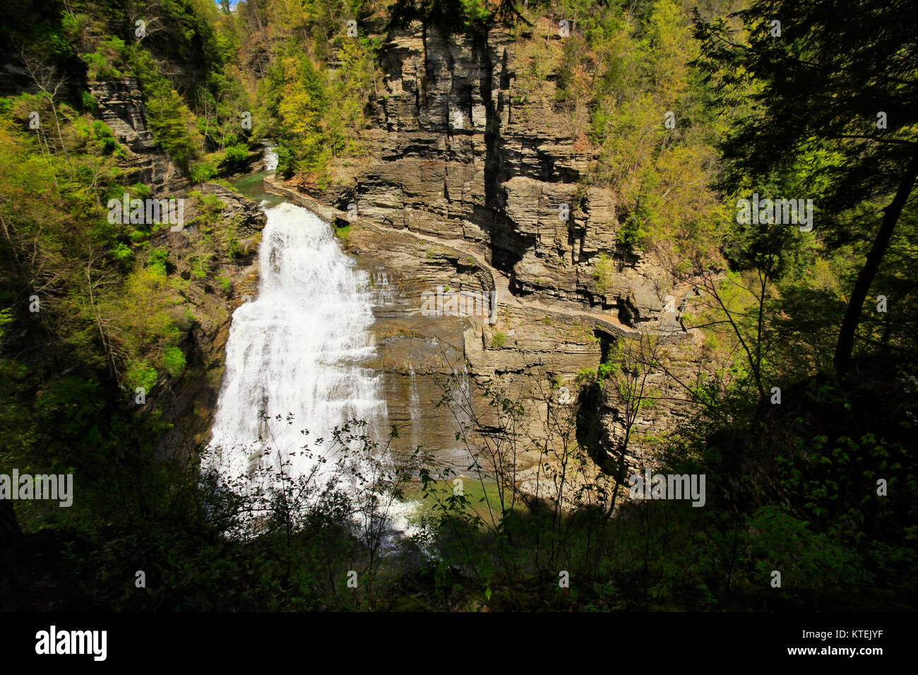Lucifer Falls Seen From Rim Trail, Robert H. Treman State Park, Finger