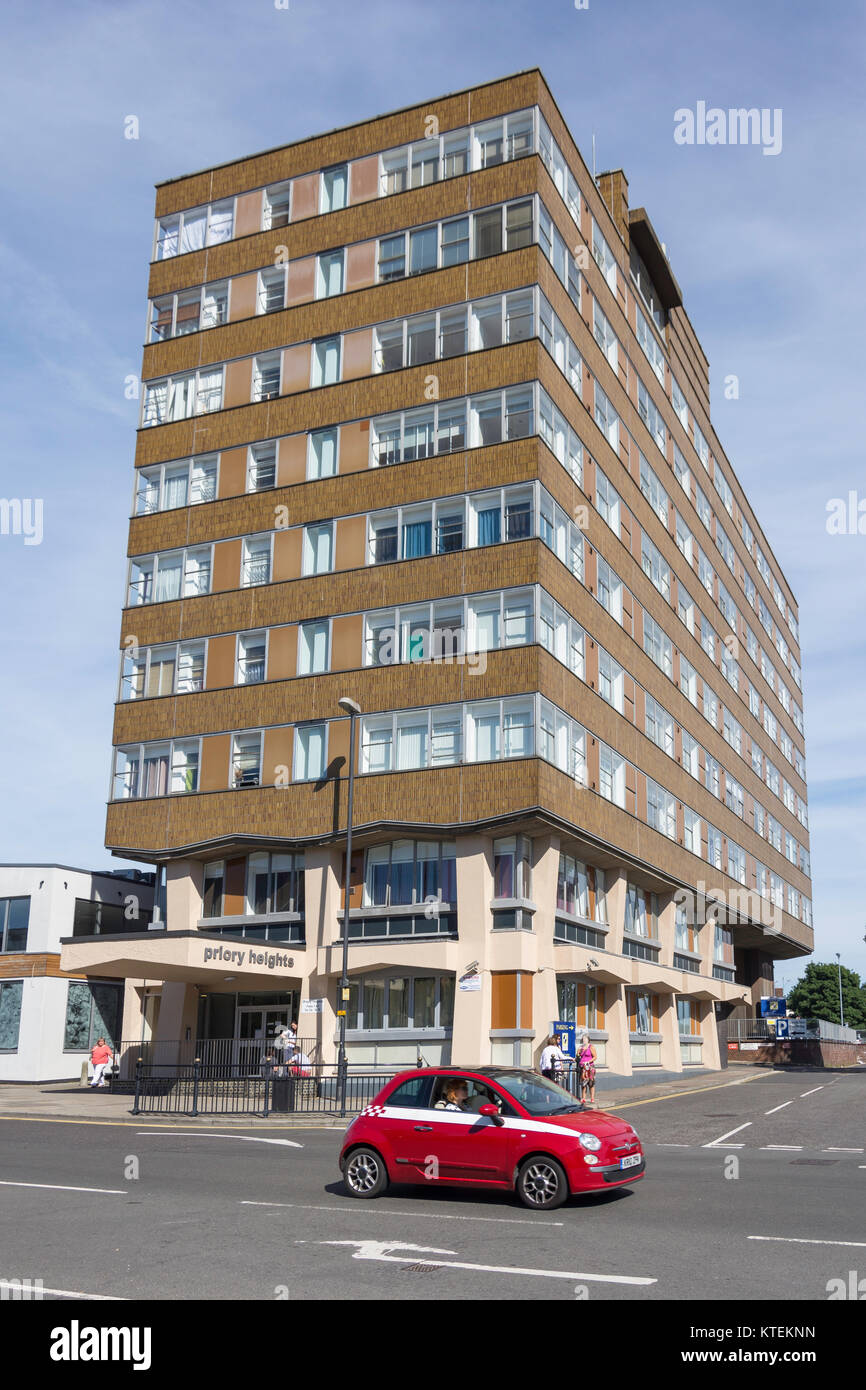 Priory Heights apartment building, Church Street, Dunstable, Bedfordshire, England, United Kingdom Stock Photo
