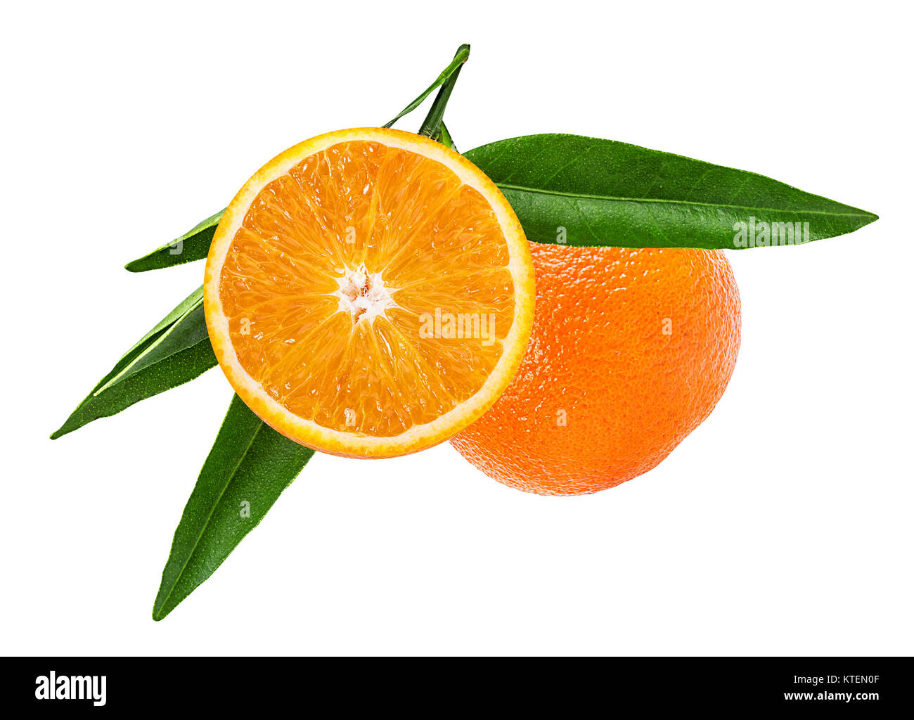 Orange With Ripe Ripe orange isolated on white background Stock Photo - Alamy
