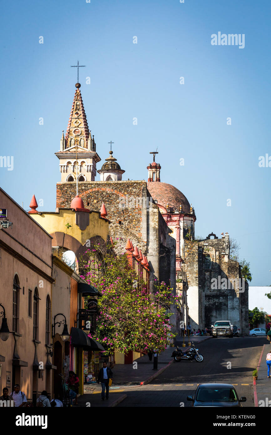 Beautiful Cuernavaca city landscape with colored houses Stock Photo