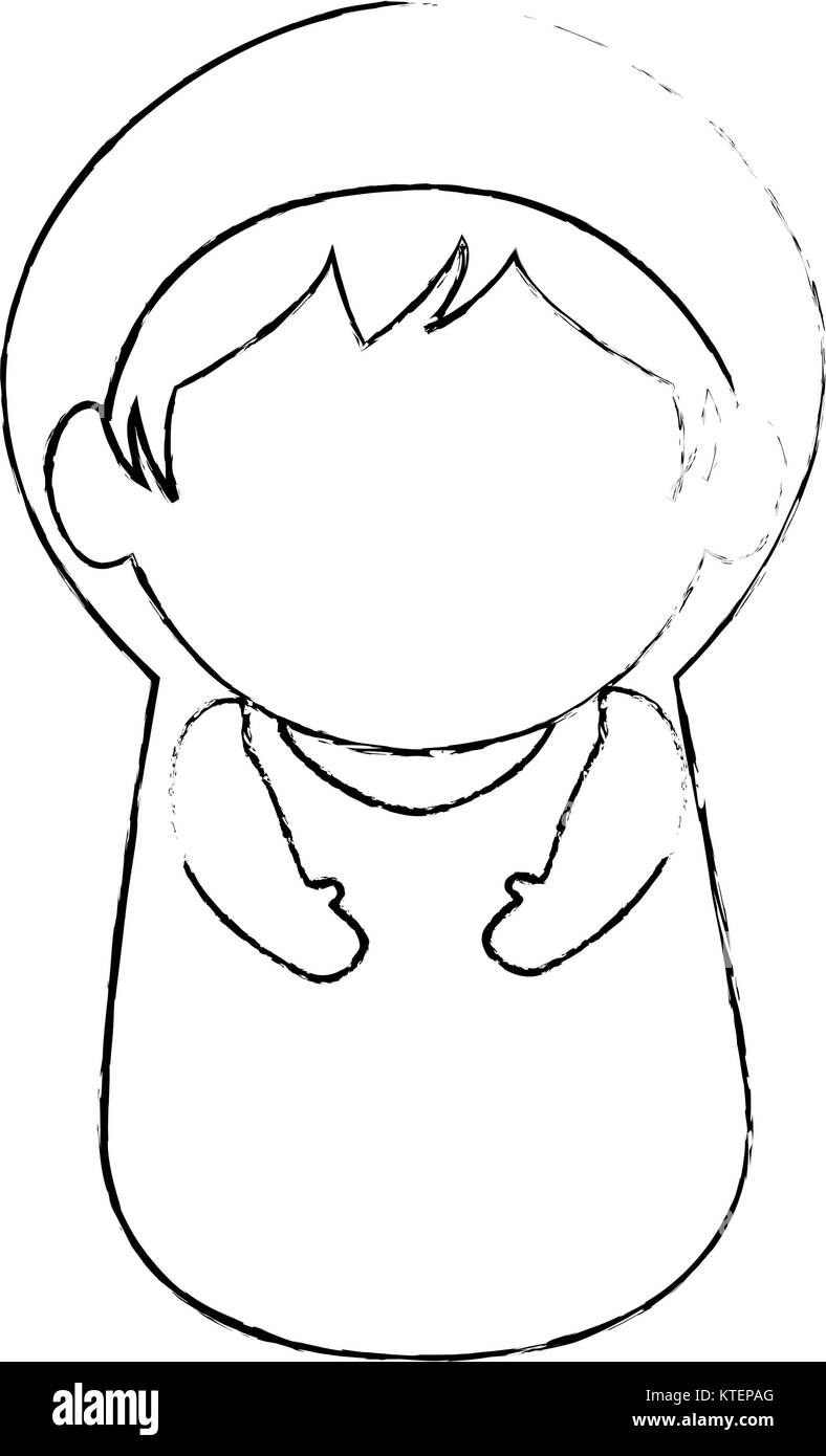 cute virgin mary character vector illustration design Stock Vector ...