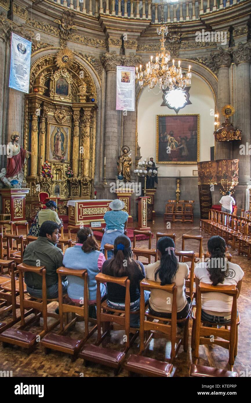 VILLA OF GUADALUPE, MEXICO CITY, AUGUST 08, 2008 - Interior of the Church of The Pocito. Stock Photo