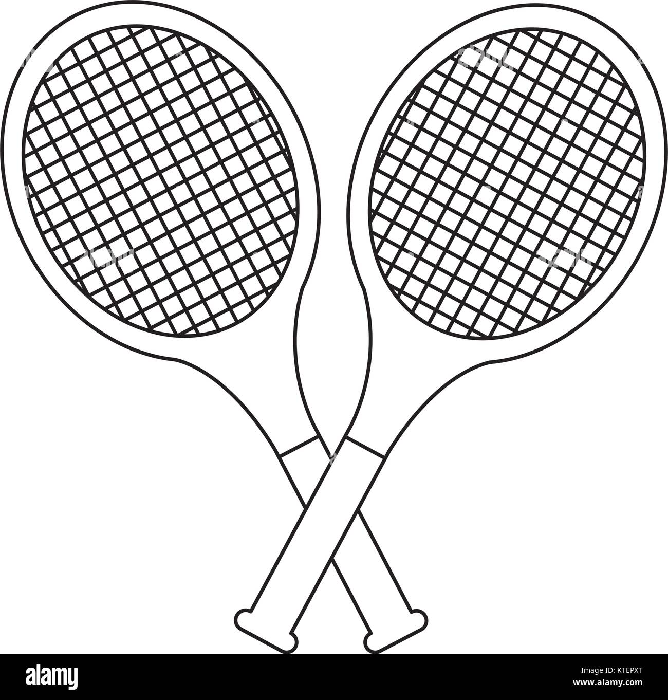 tennis racquets crossed icon image vector illustration design Stock