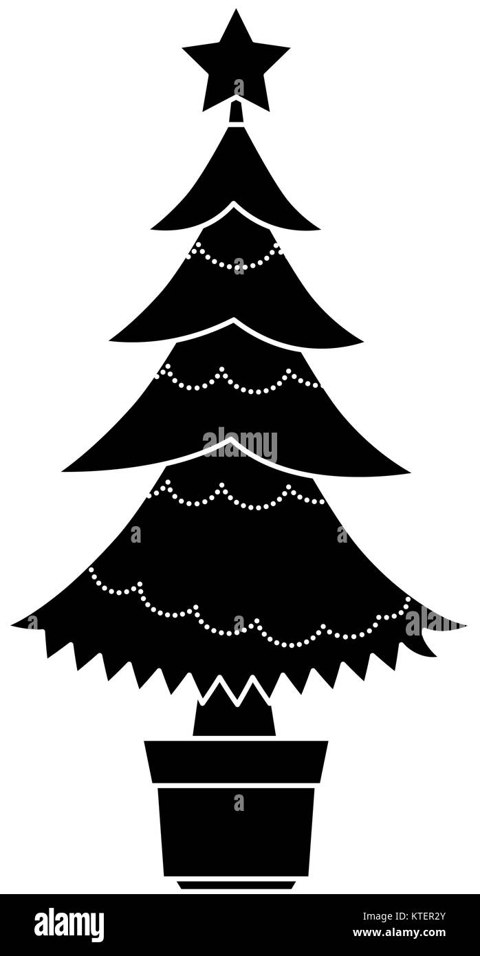 merry christmas tree with star vector illustration design Stock Vector ...