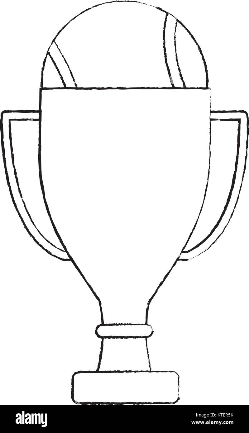 trophy with tennis ball icon image vector illustration design black ...