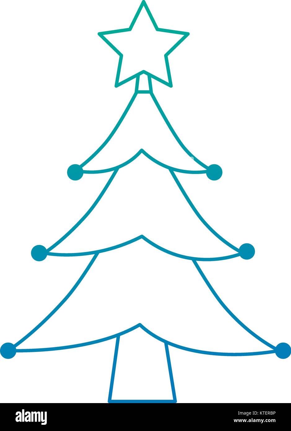 merry christmas tree with star vector illustration design Stock Vector ...