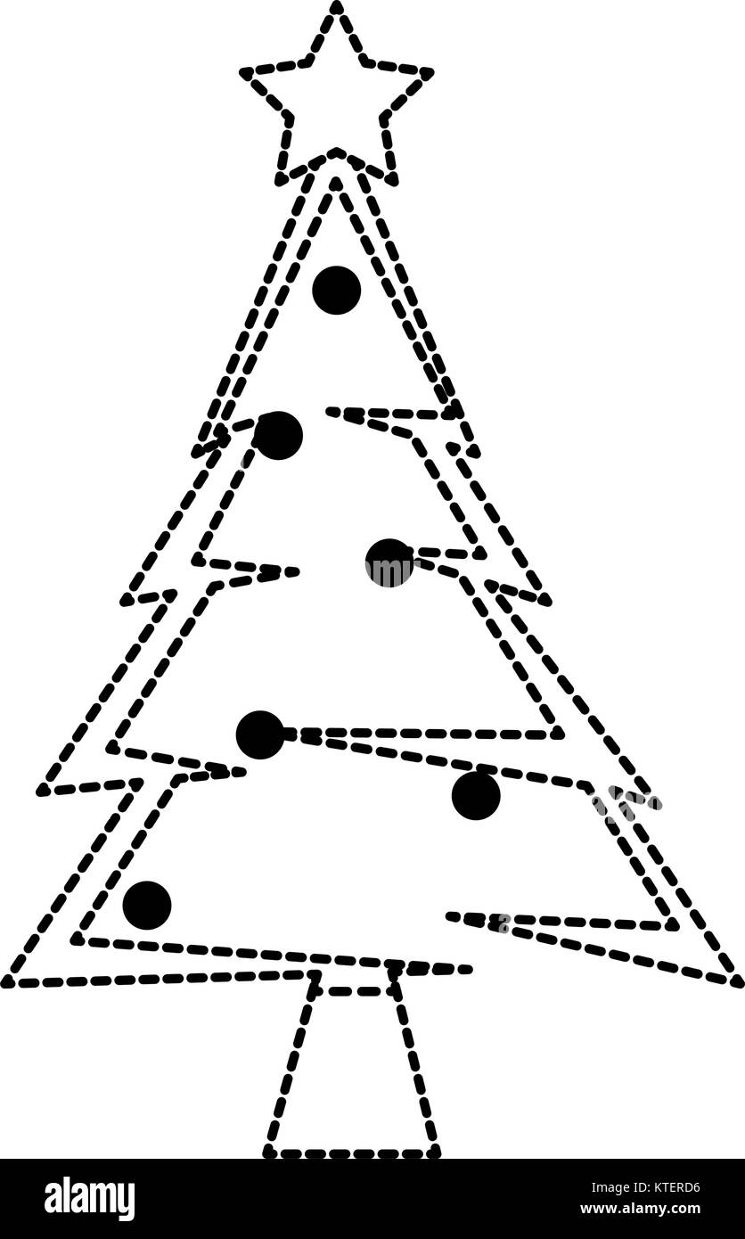 merry christmas tree with star vector illustration design Stock Vector ...