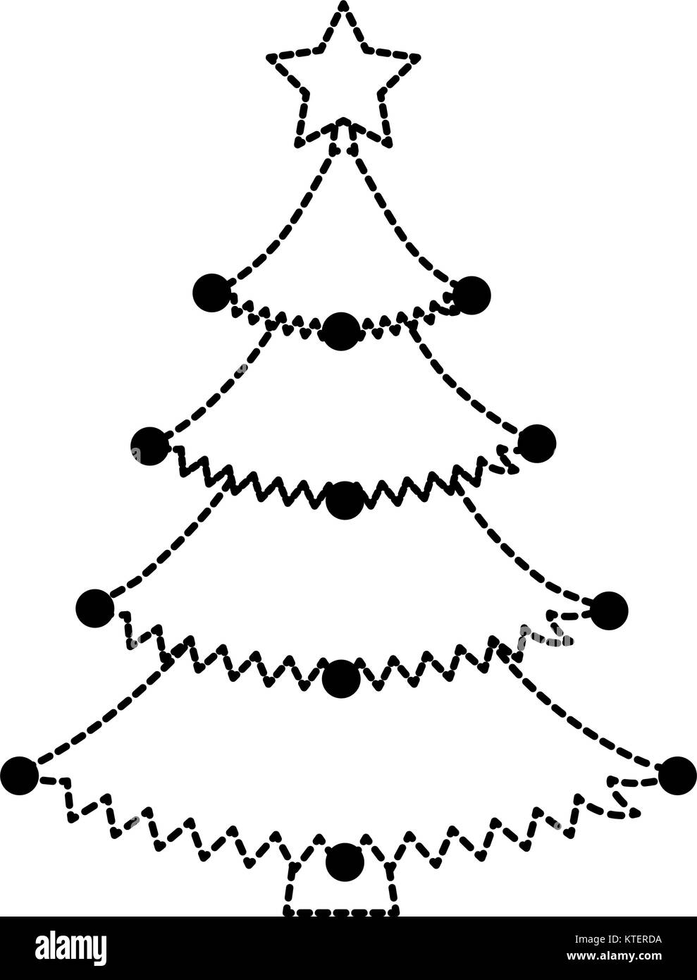 merry christmas tree with star vector illustration design Stock Vector ...