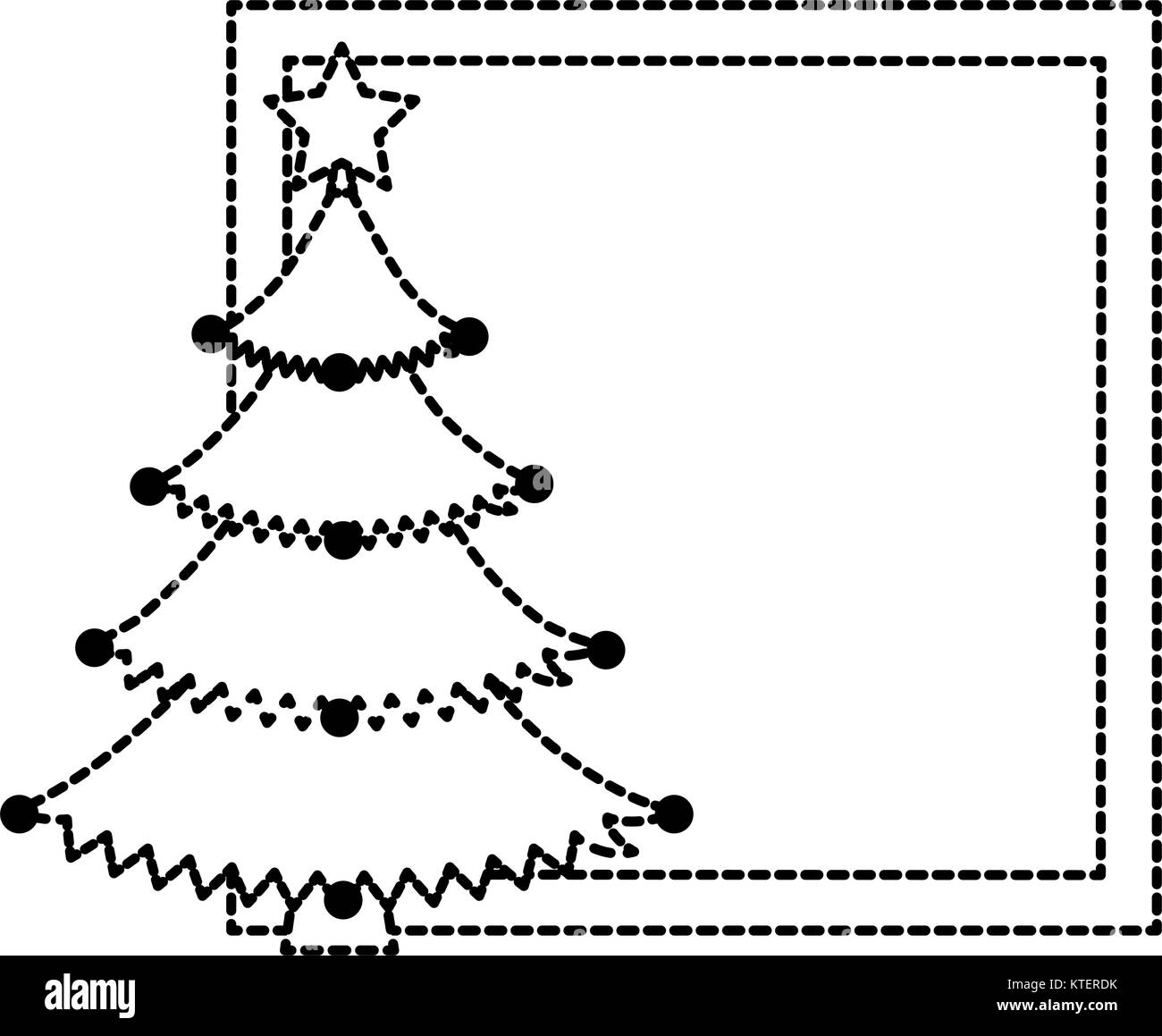 merry christmas tree with star vector illustration design Stock Vector ...