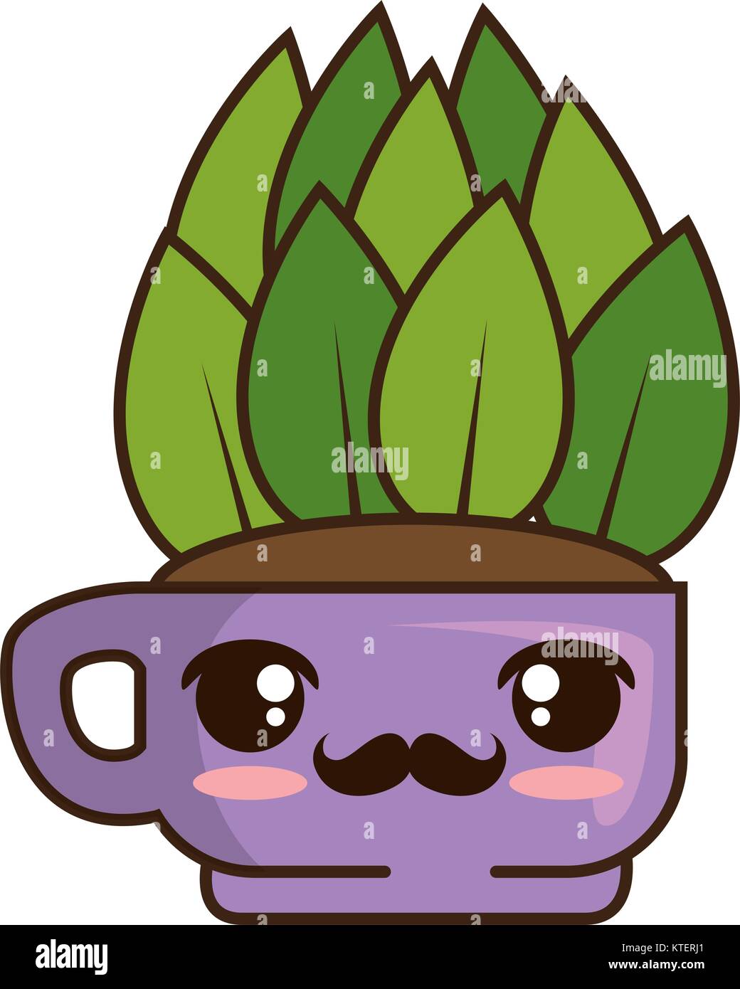 house plant in pot kawaii character vector illustration design Stock ...