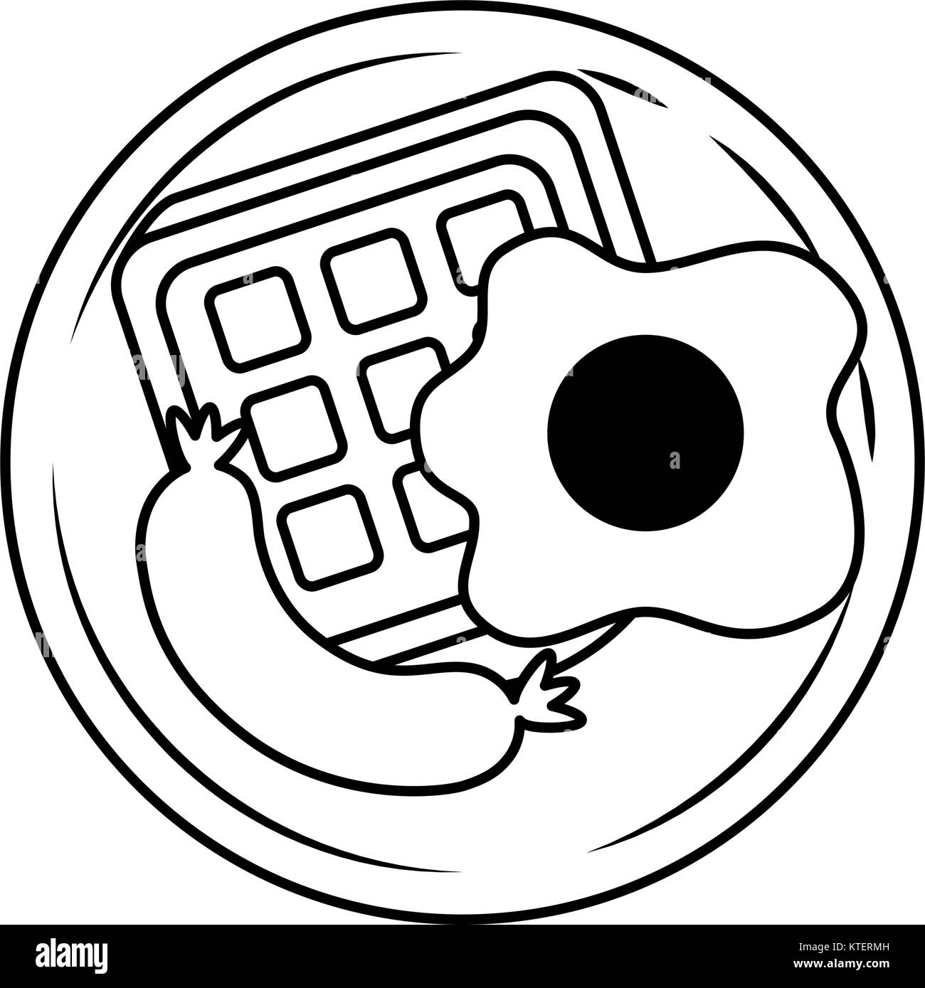 fried egg and sausage vector illustration design Stock Vector Image