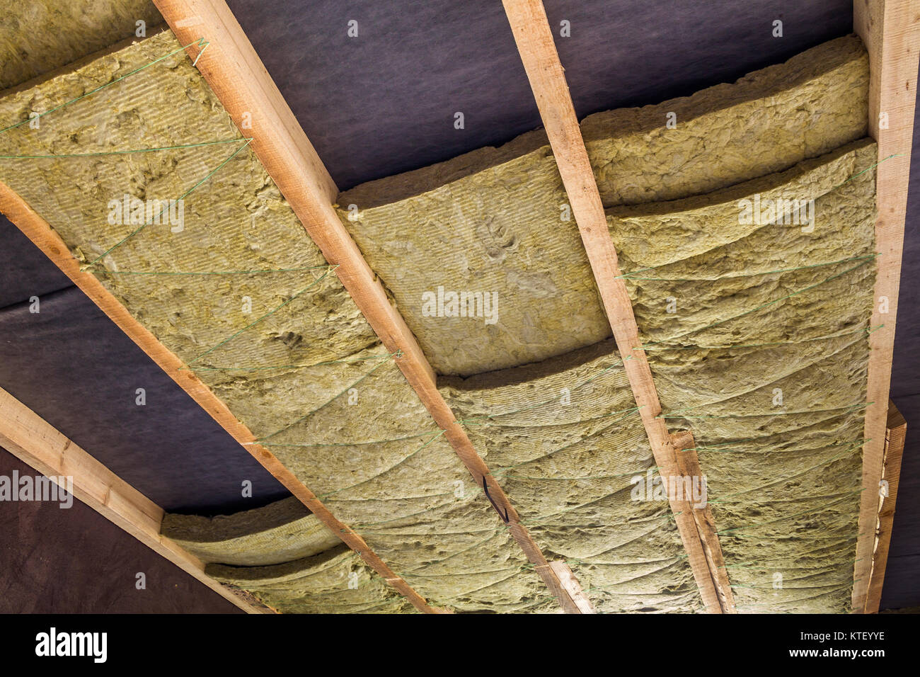 Thermal Insulation Mineral Rock Wool Installation At The New