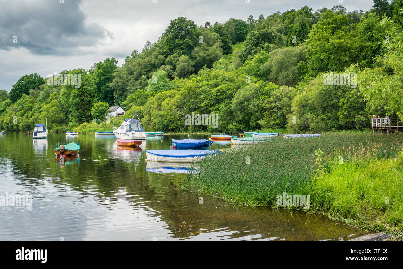 Scenic sight in Balmaha, village on the eastern shore of Loch Lomond in the council area of Stirling, Scotland. Stock Photo