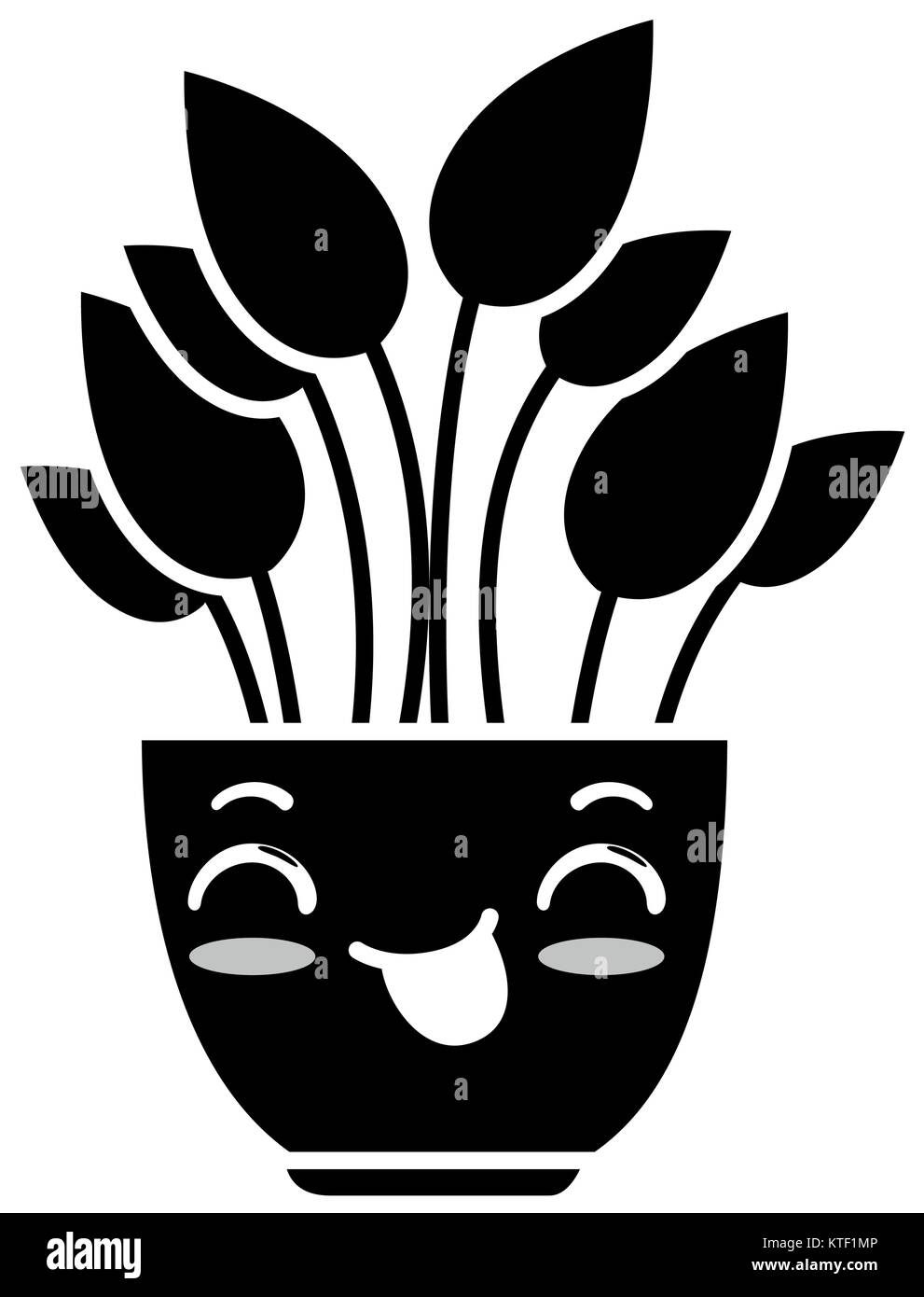 house plant in pot kawaii character vector illustration design Stock ...