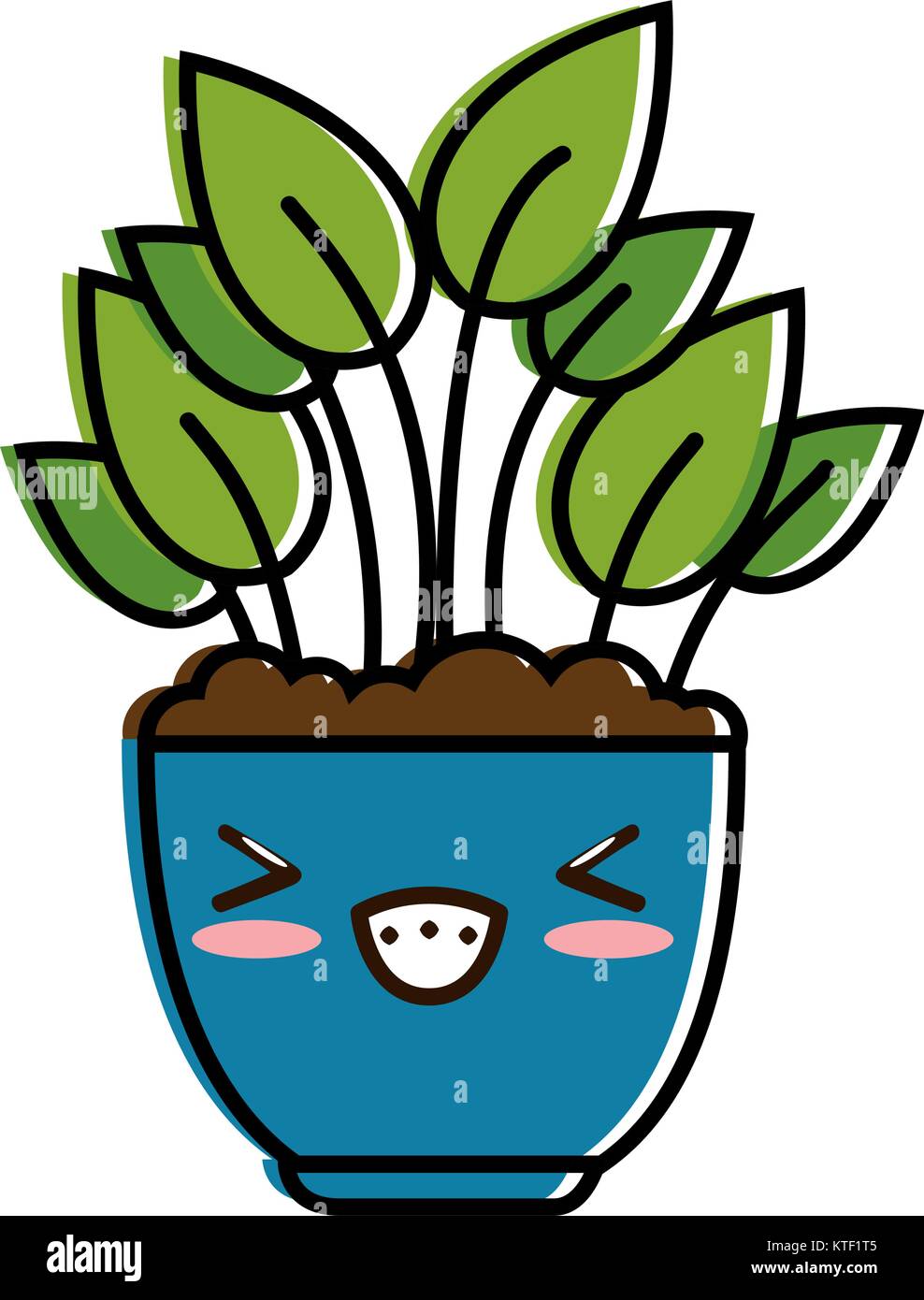 house plant in pot kawaii character vector illustration design Stock ...