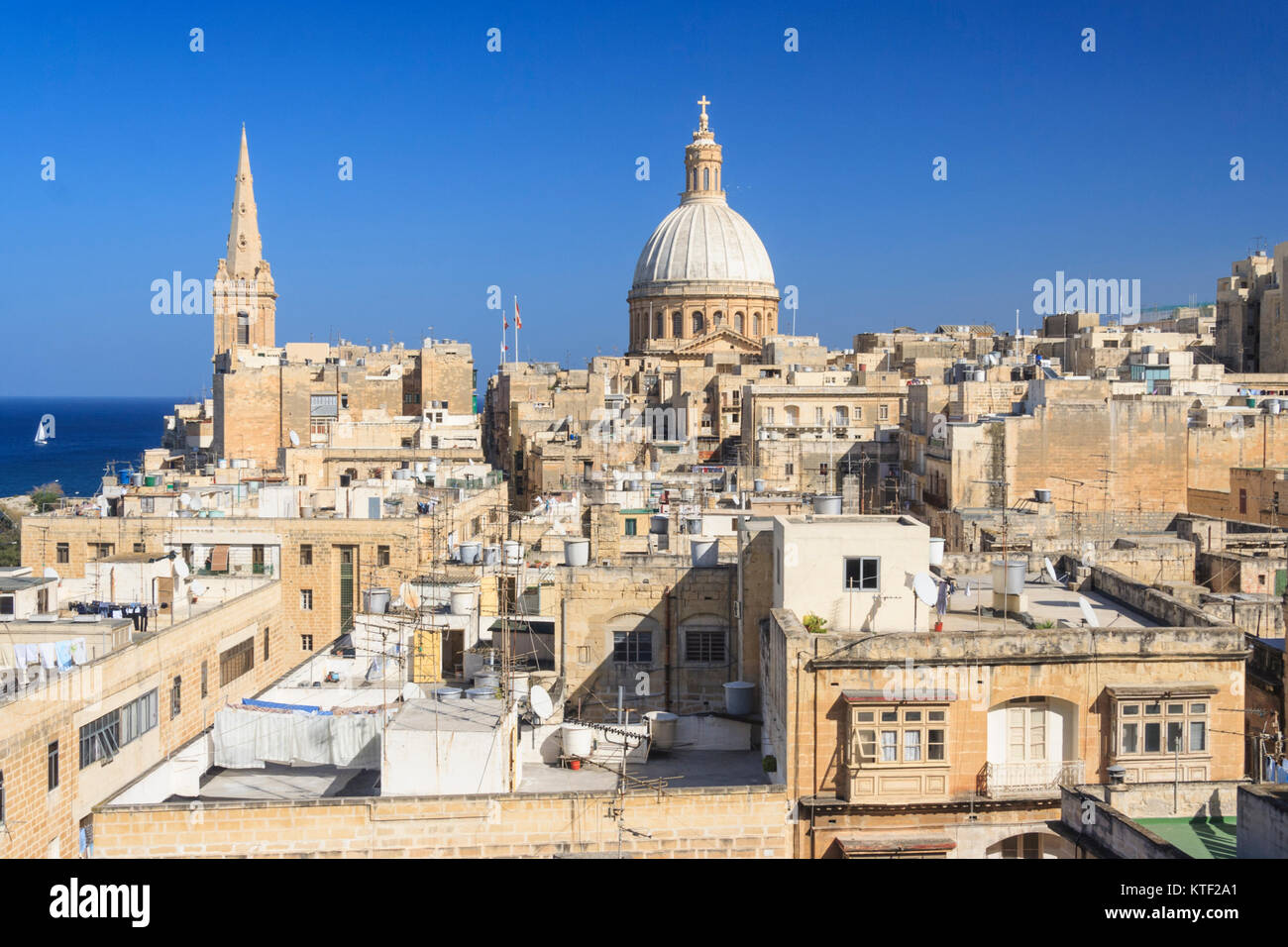 Overview of historic city of Valletta, Malta Stock Photo