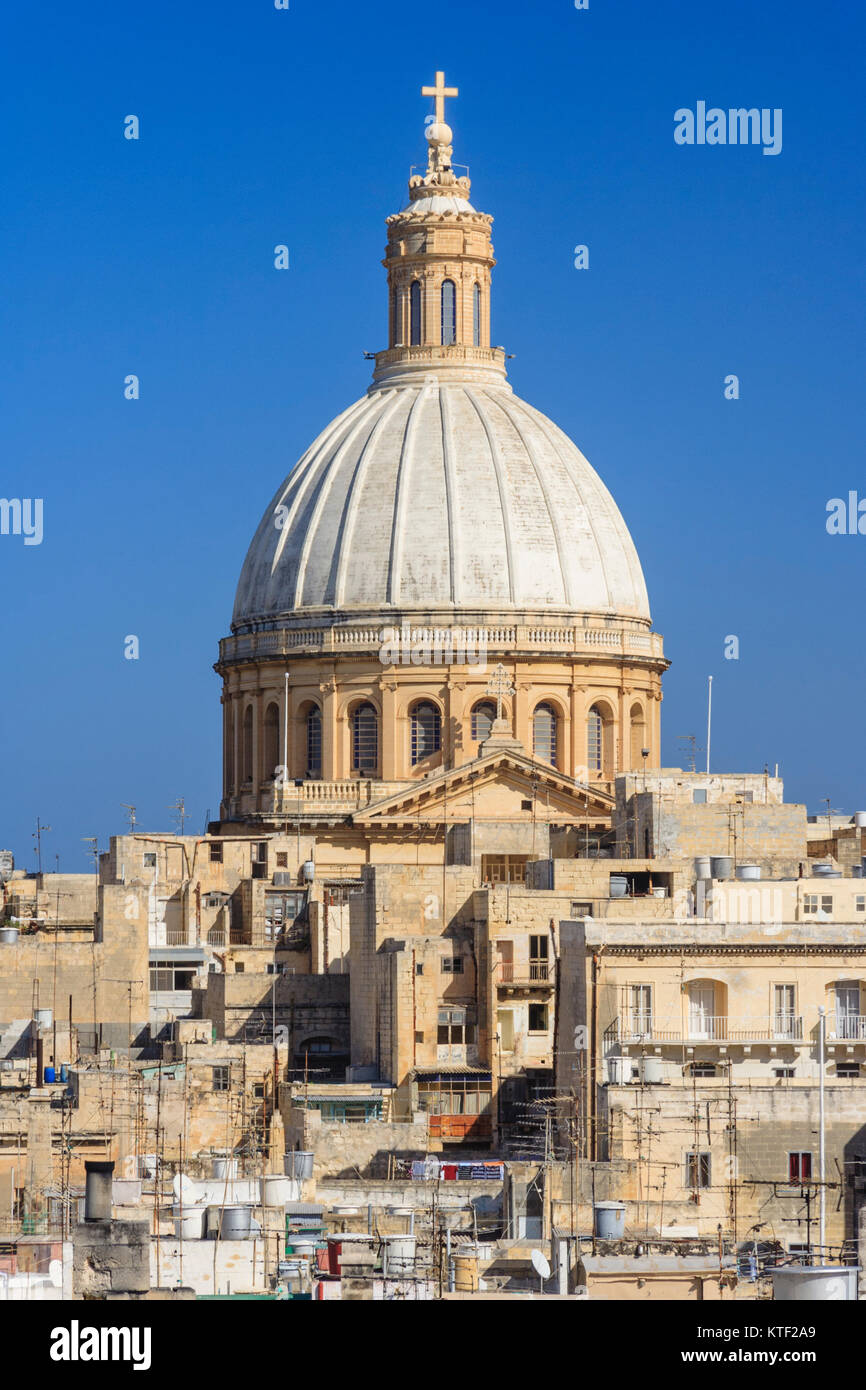 Dome of Our Lady of Mount Carmel church . Valletta, Malta Stock Photo ...