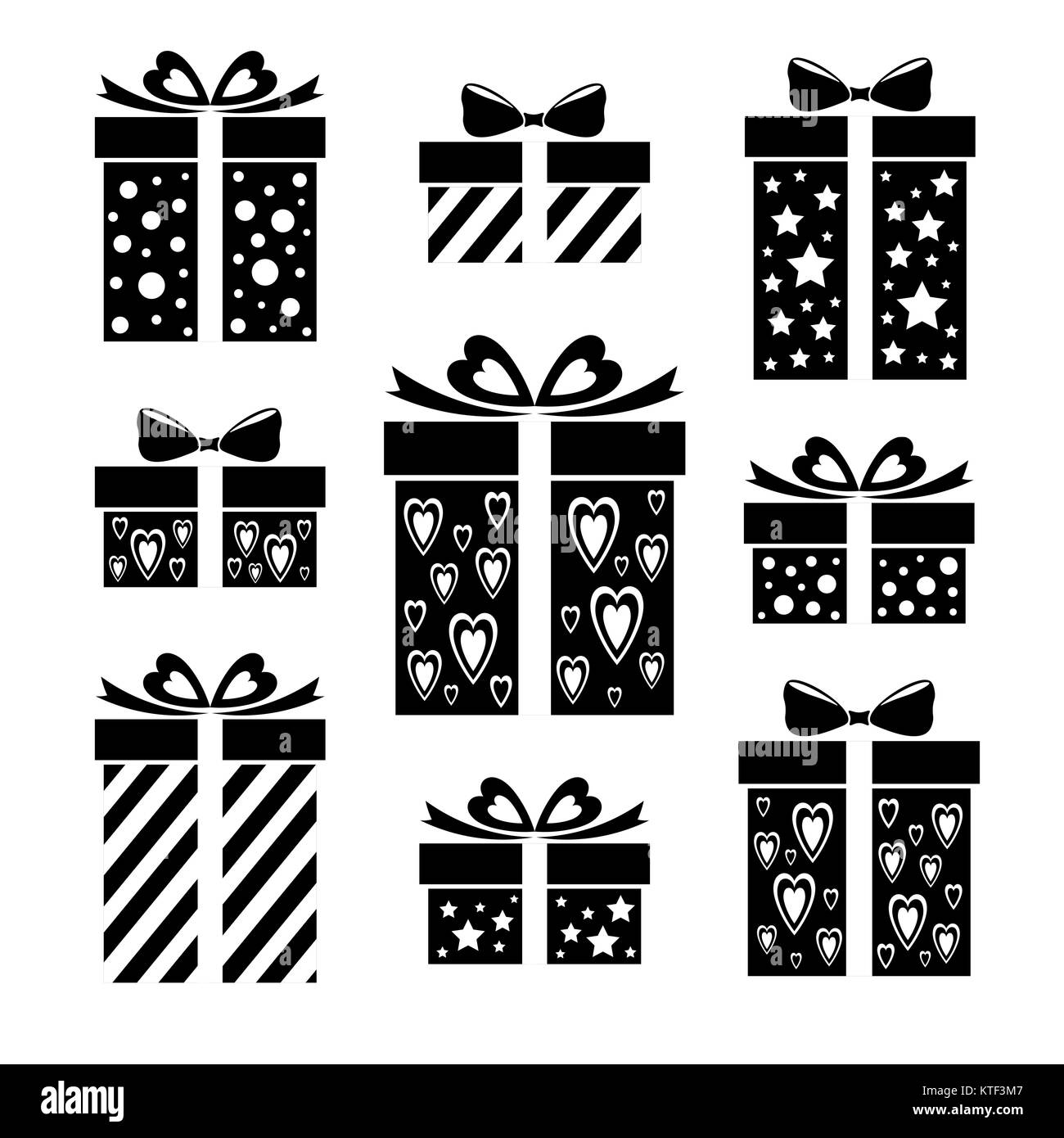 Set gift icons Collection of vector gift box signs Stock Vector