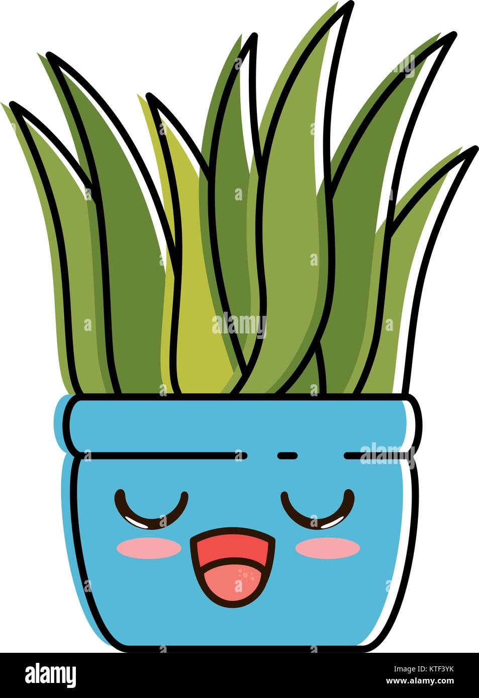 house plant in pot kawaii character vector illustration design Stock ...