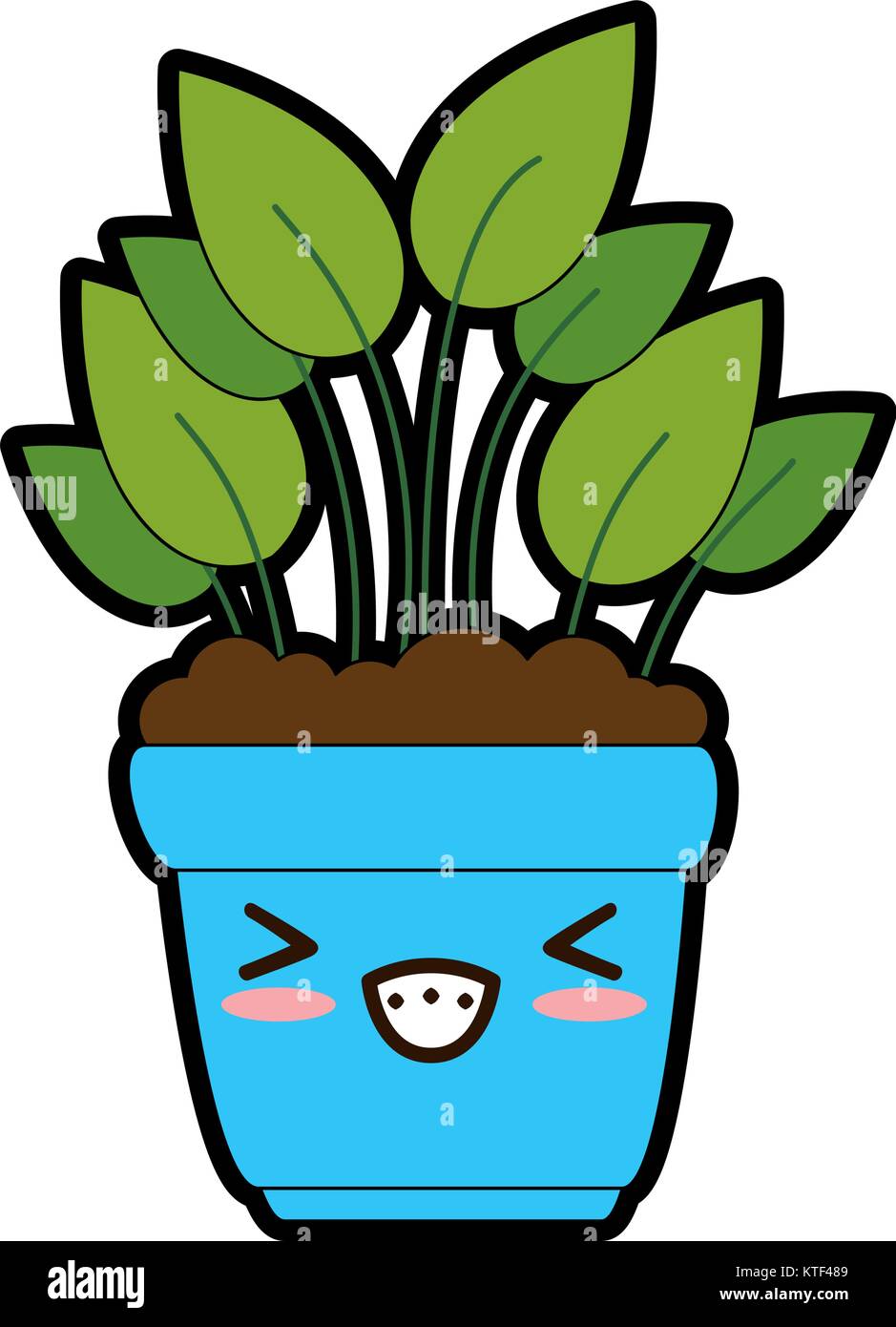 house plant in pot kawaii character vector illustration design Stock ...