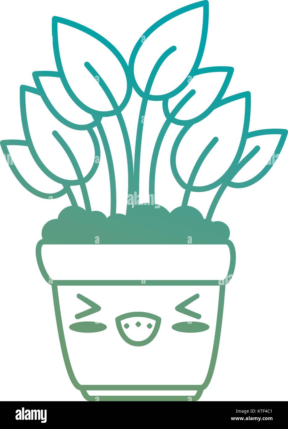 house plant in pot kawaii character vector illustration design Stock ...
