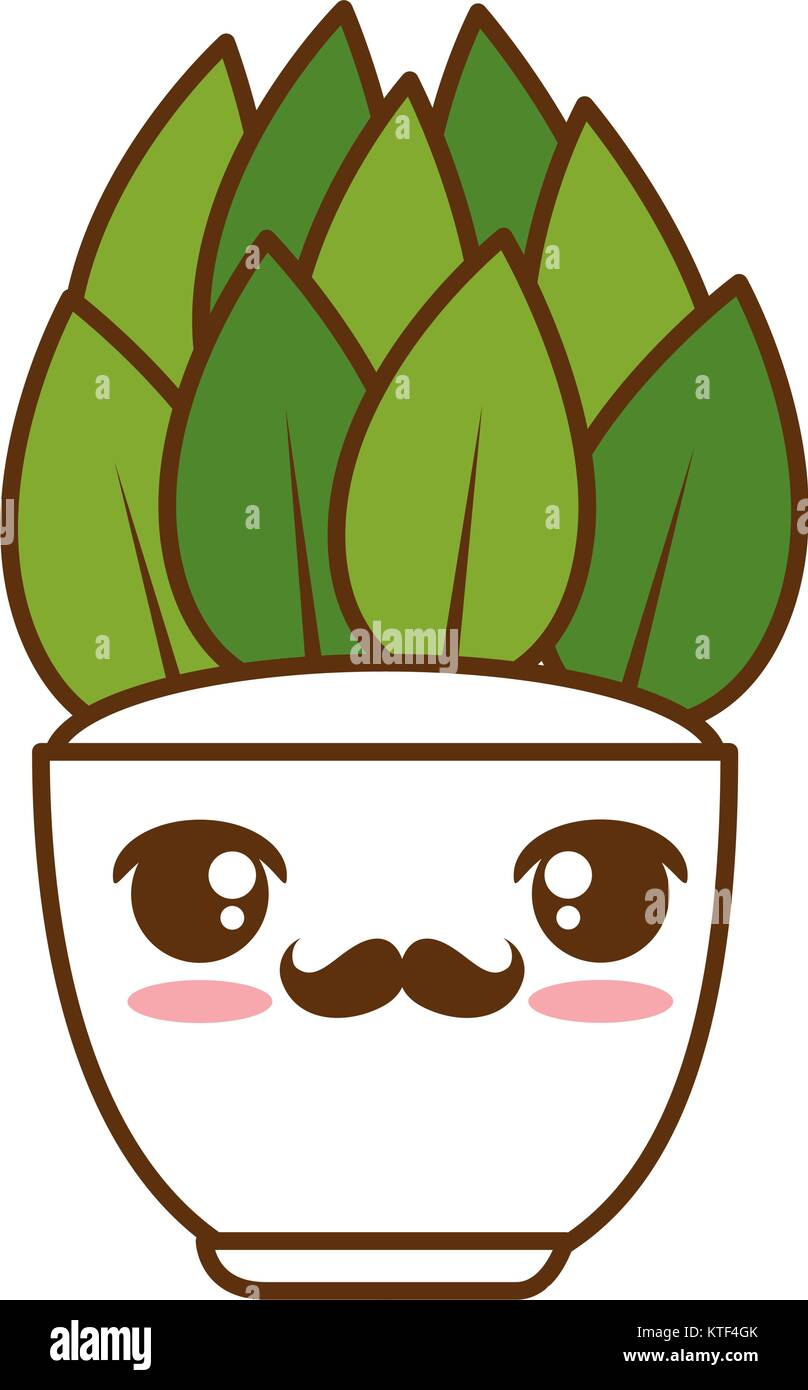 house plant in pot kawaii character vector illustration design Stock ...