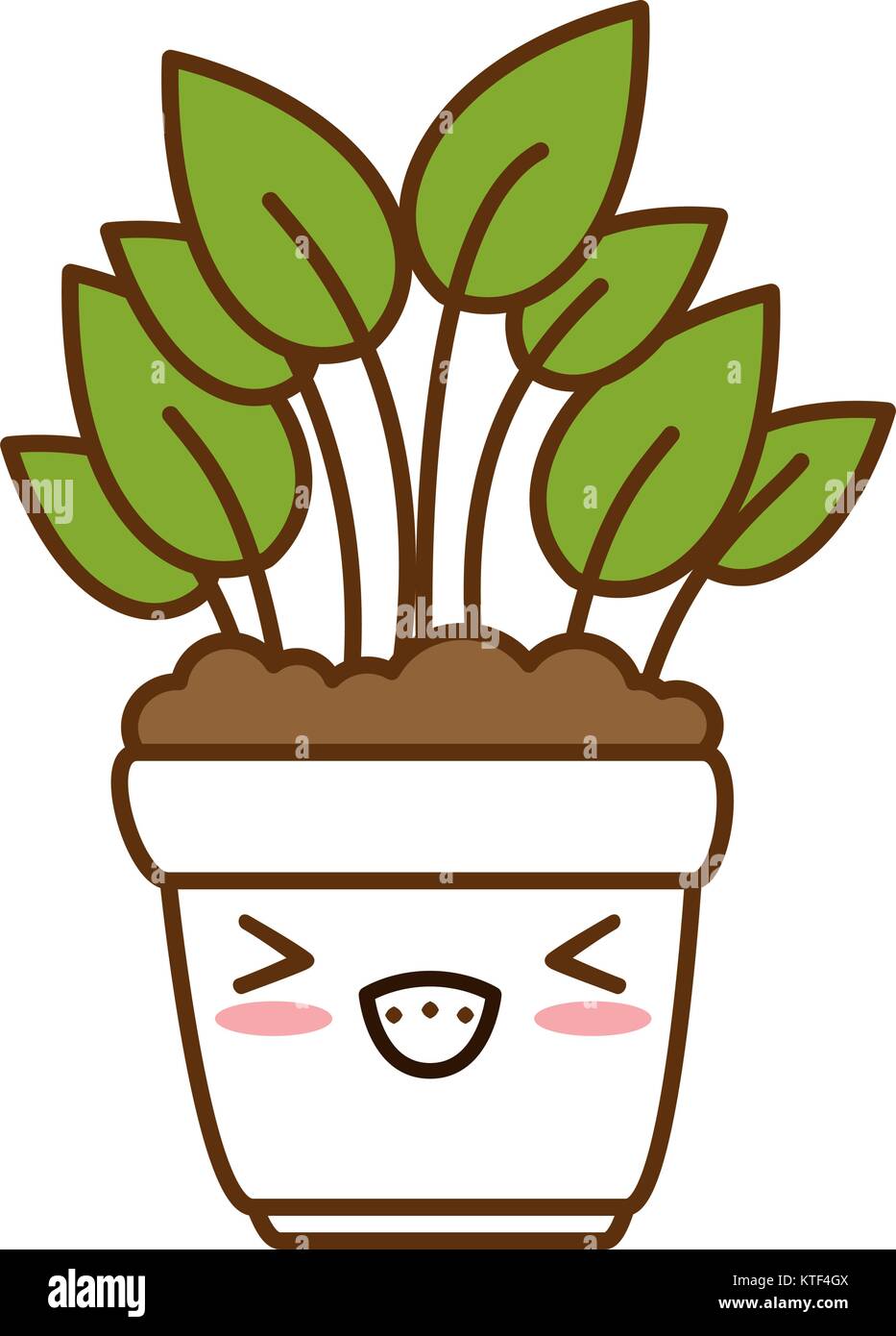 house plant in pot kawaii character vector illustration design Stock ...