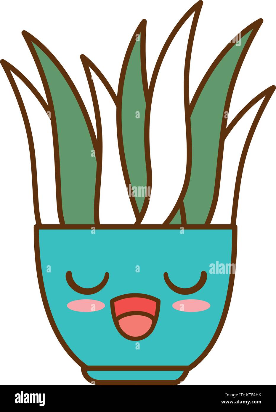 house plant in pot kawaii character vector illustration design Stock ...