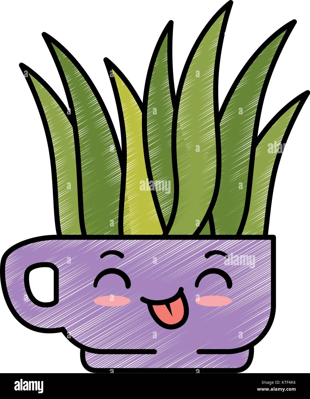 house plant in pot kawaii character vector illustration design Stock ...