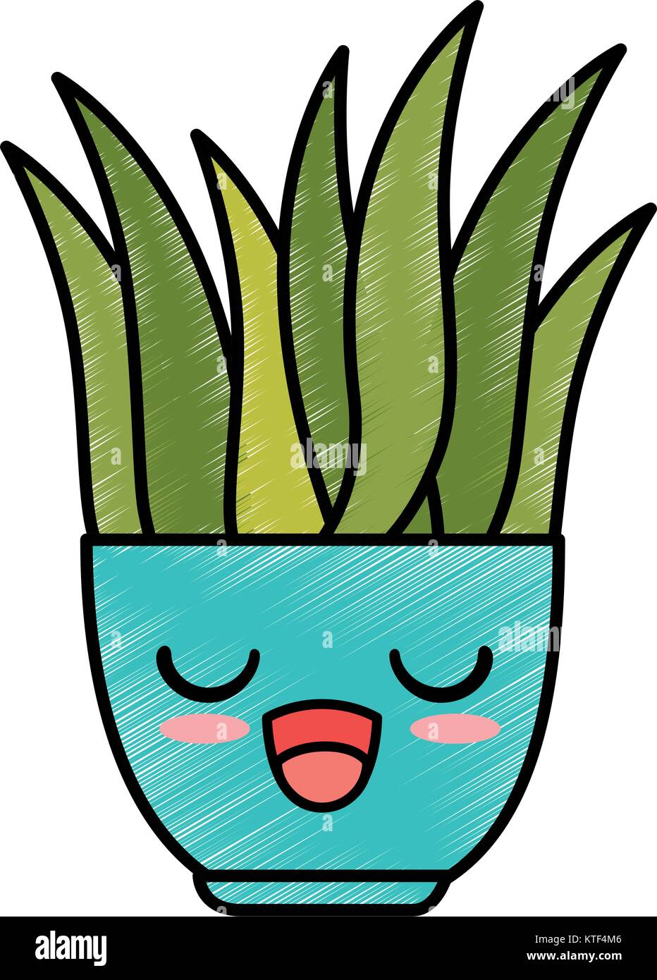 house plant in pot kawaii character vector illustration design Stock ...