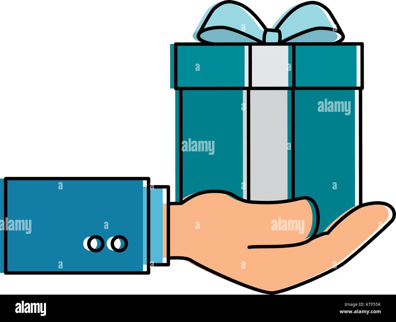 hand with gift box present icon vector illustration design Stock Vector ...