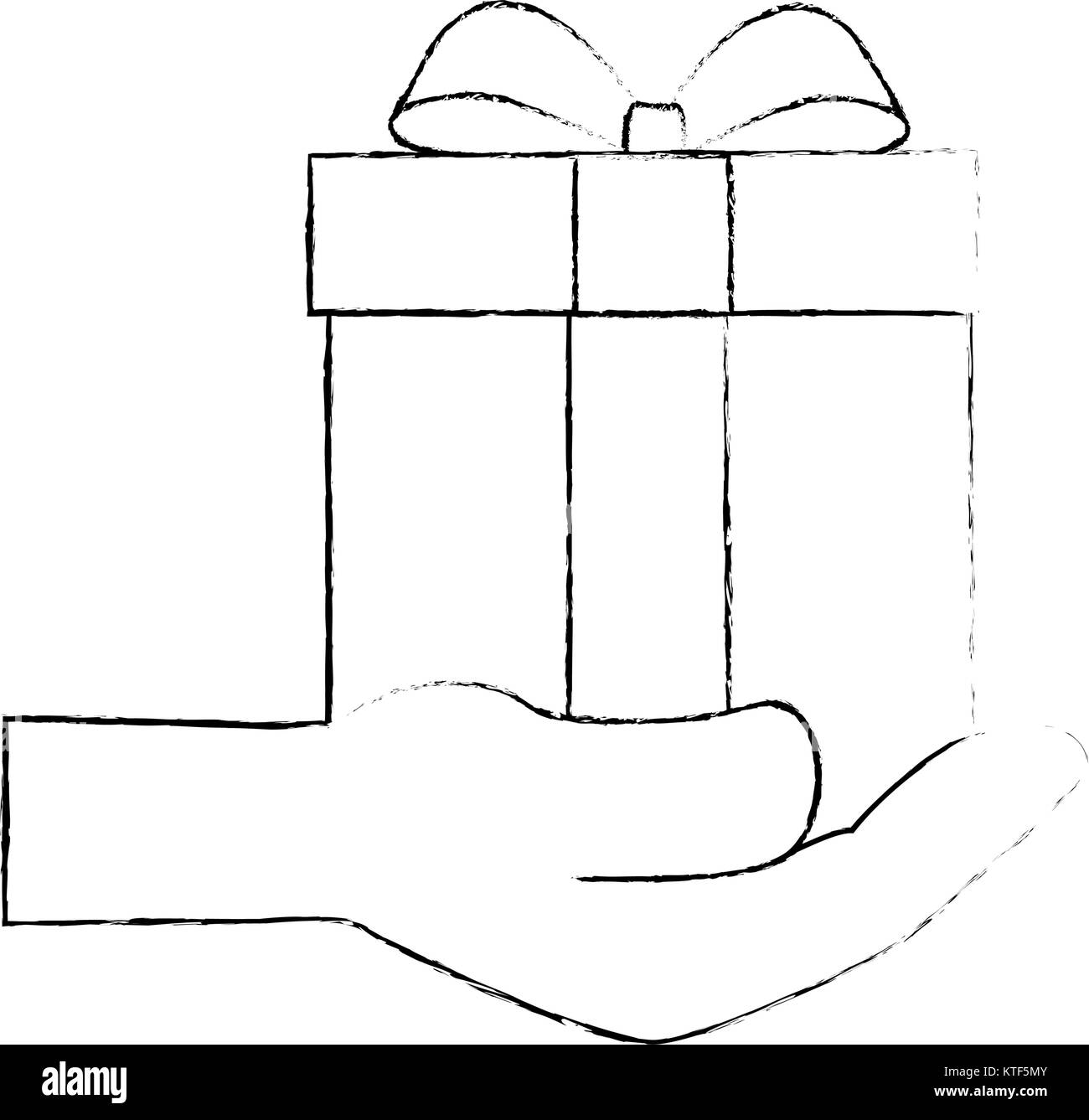 hand with gift box present icon vector illustration design Stock Vector ...