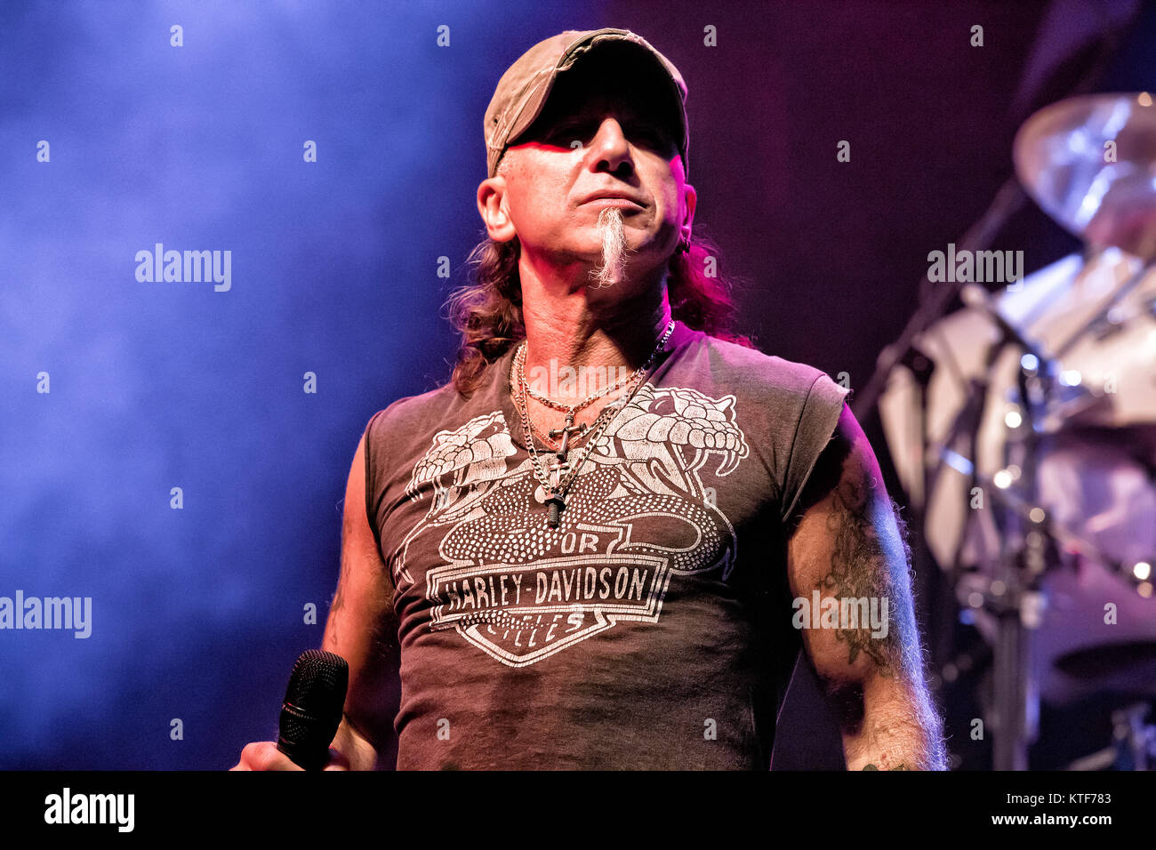 The German heavy metal band Accept performs a live concert at Rockefeller in Oslo. Here vocalist Mark Tornillo is seen live on stage. Norway, 31/10 2012. Stock Photo