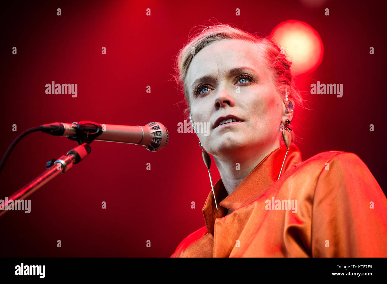 The Norwegian singer, songwriter and musician Ane Brun performs a live concert at the Norwegian music festival Øyafestivalen 2016 in Oslo. Norway, 10/08 2016. Stock Photo