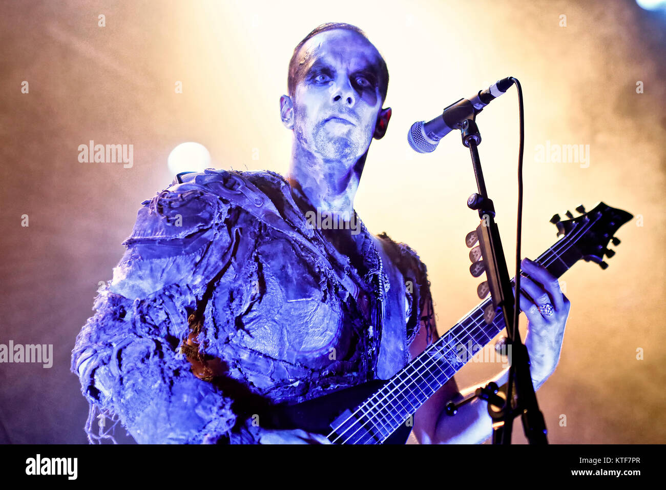 The Polish heavy metal band Behemoth performs a live concert at