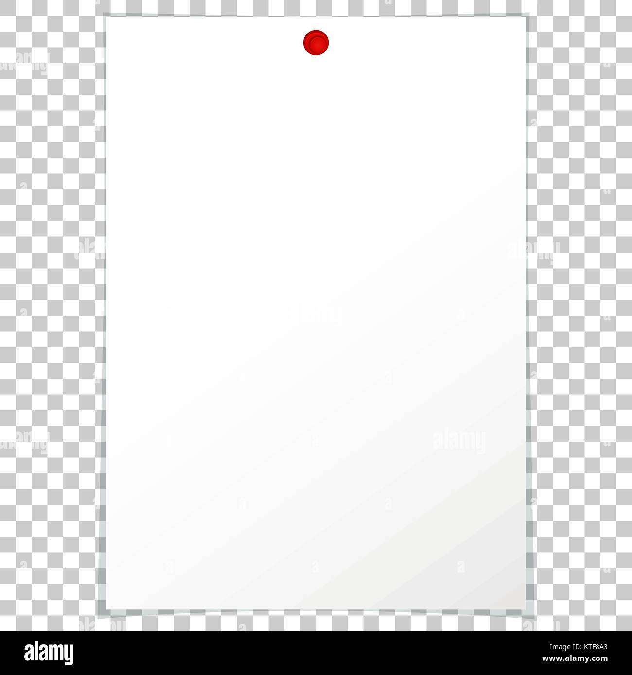 Blank album clean empty sheet paper A4 red pushpin Stock Vector