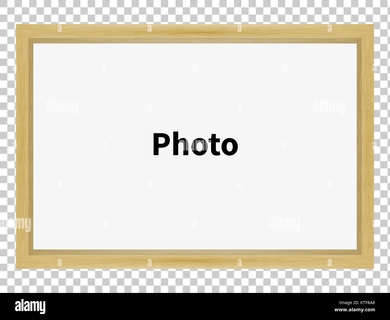 Standing wooden blank clean frame for family photo Stock Vector